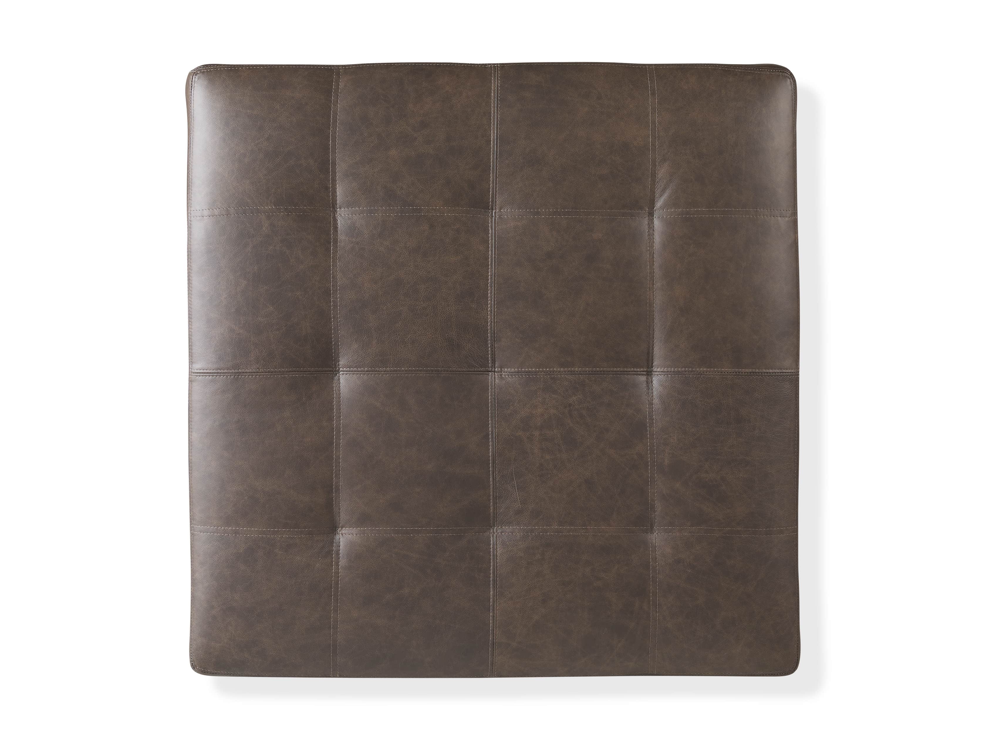 Fletcher Leather Biscuit Tufted 39" Square Ottoman, slide 5 of 6