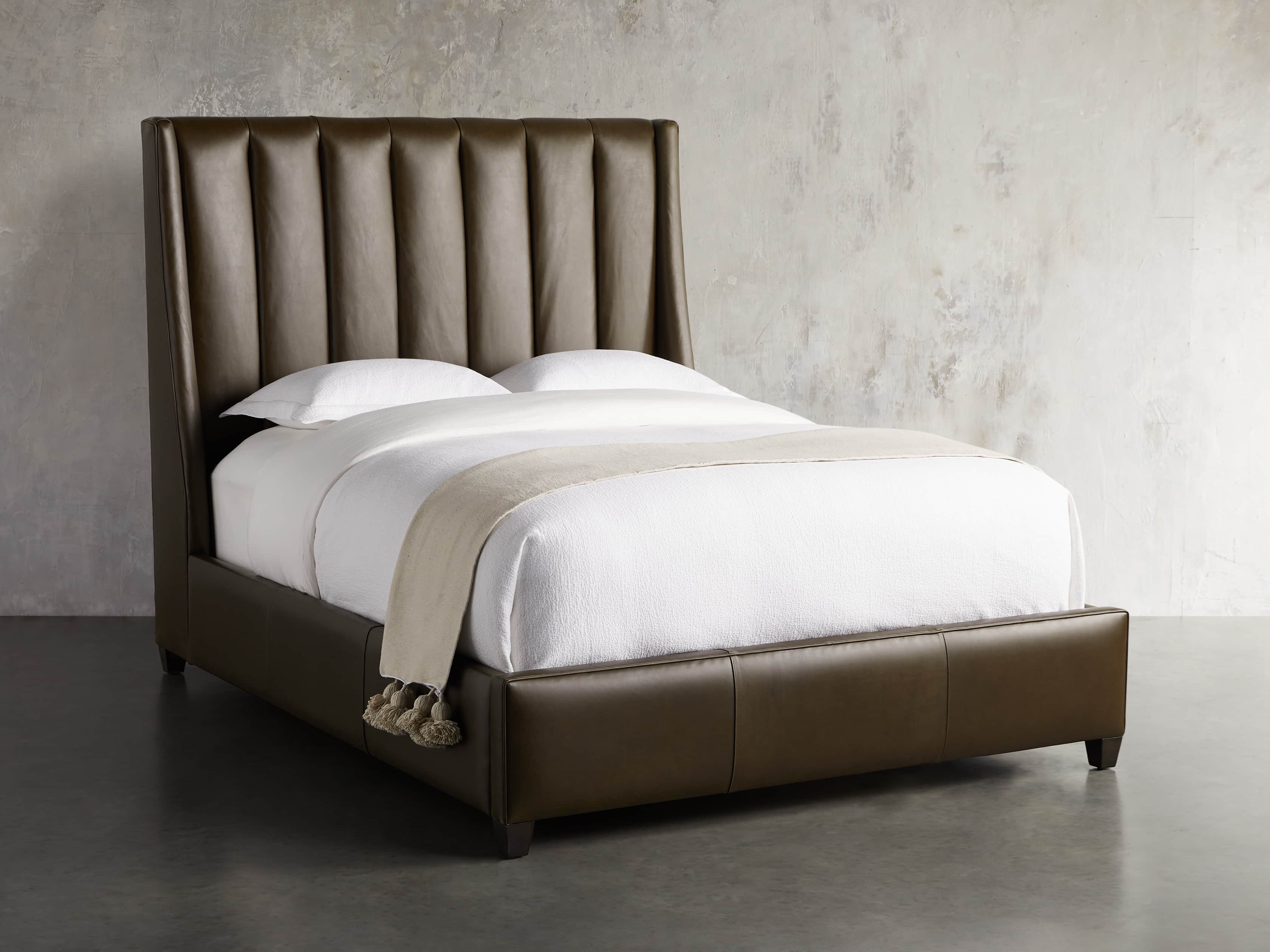 Hayworth Leather 63" Queen Bed, slide 2 of 7