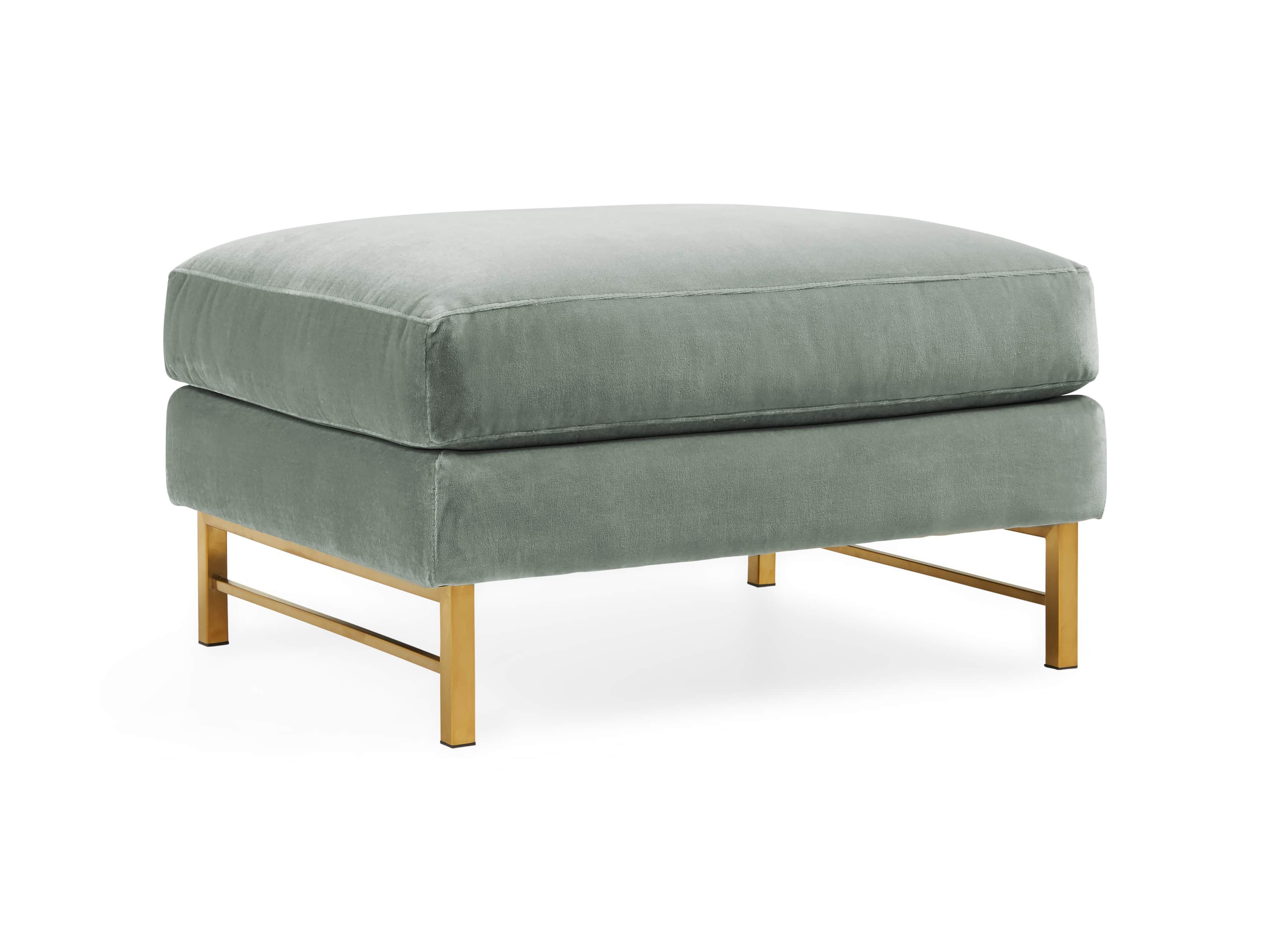 Hayden Upholstered 31" Satin Brass Ottoman, slide 3 of 3