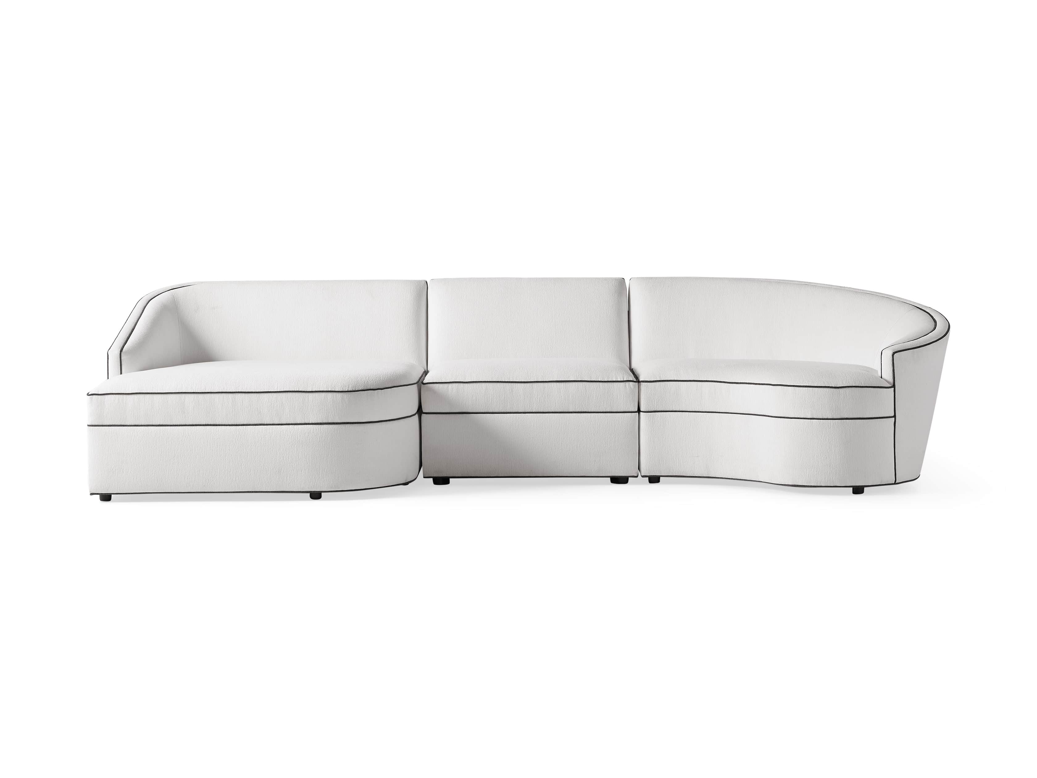 Harper Outdoor Upholstered 135" Three Piece Sectional, slide 2 of 5