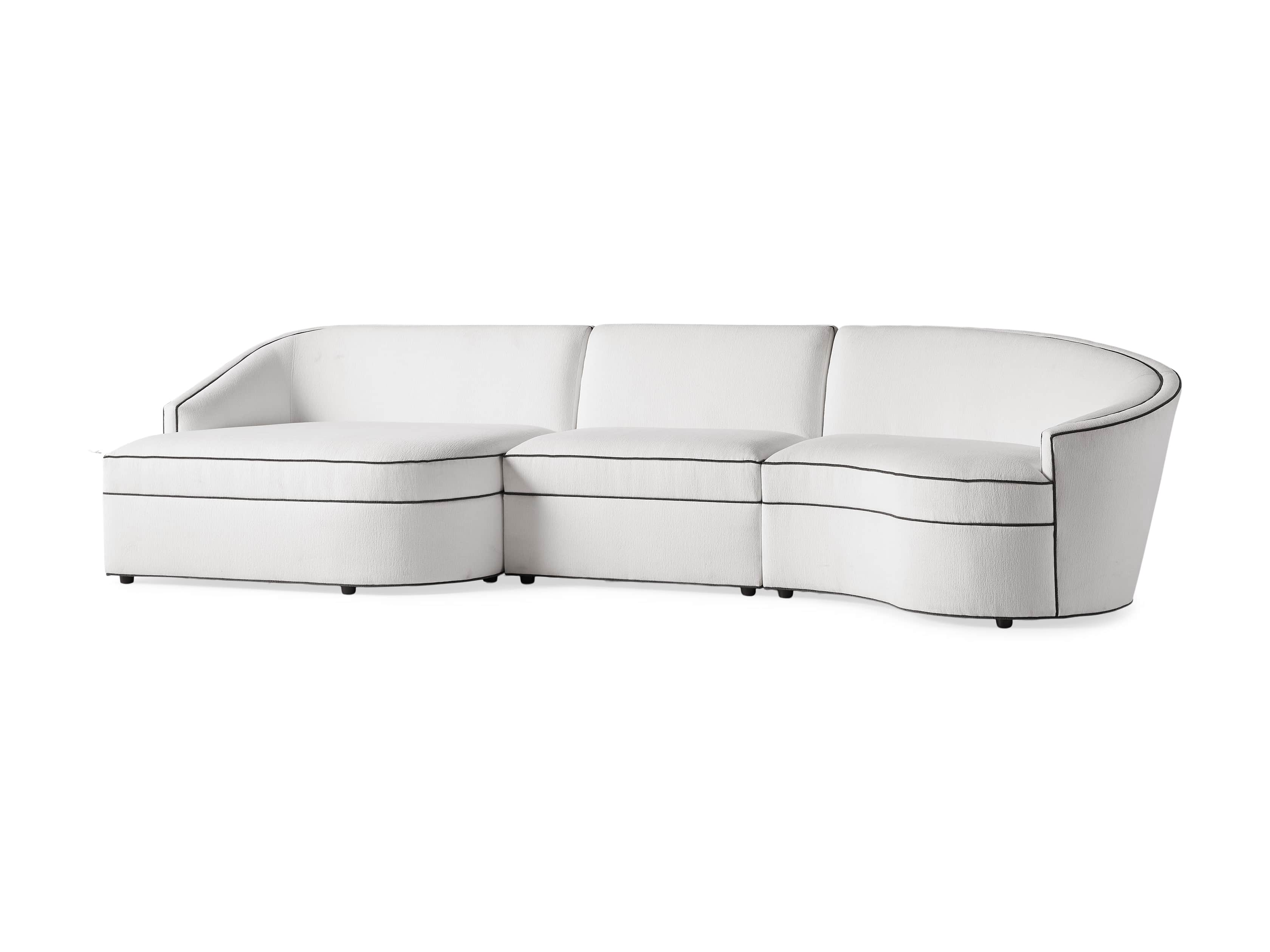 Harper Outdoor Upholstered 135" Three Piece Sectional, slide 3 of 5