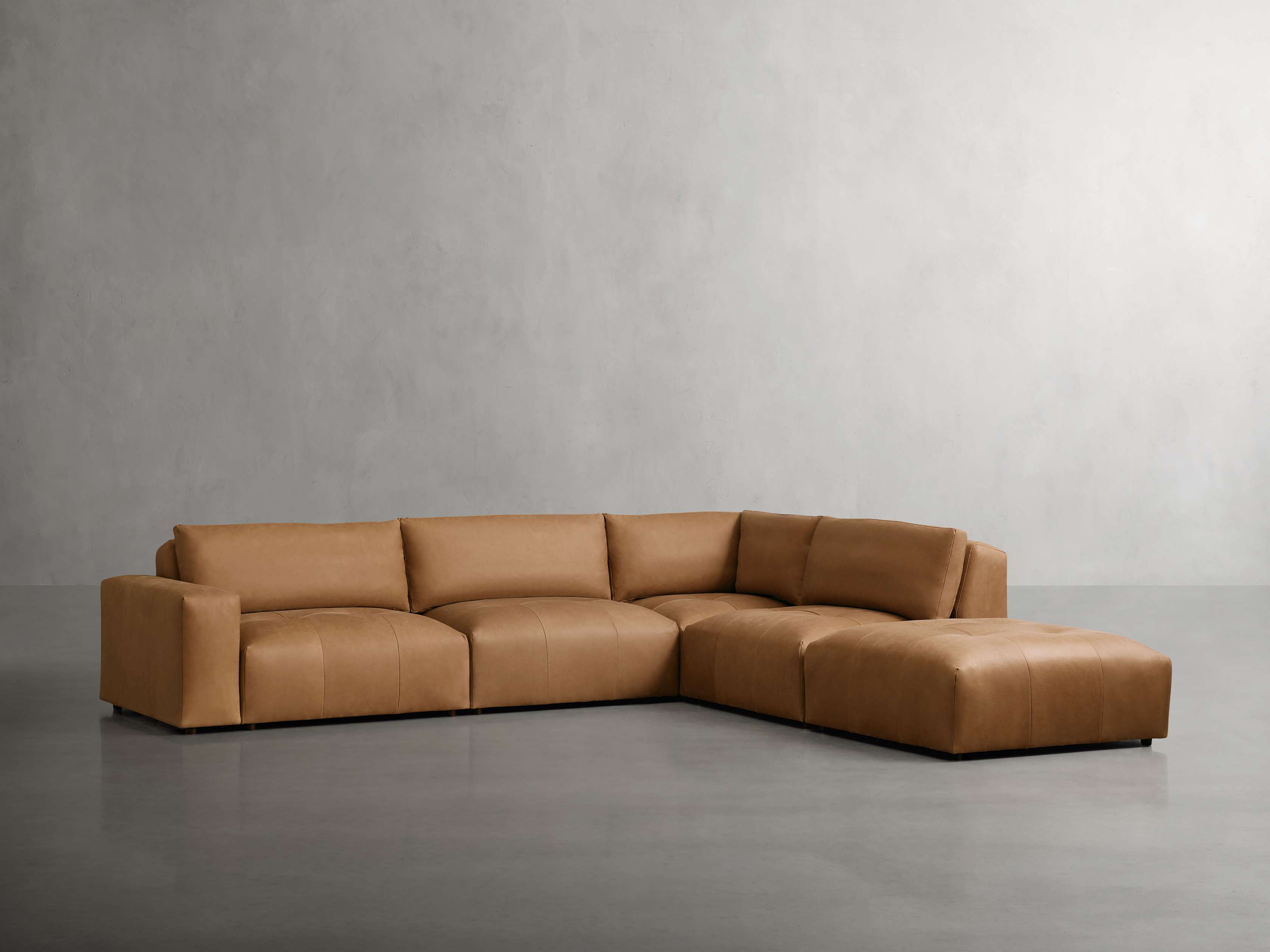 Keegan Leather Five Piece Sectional