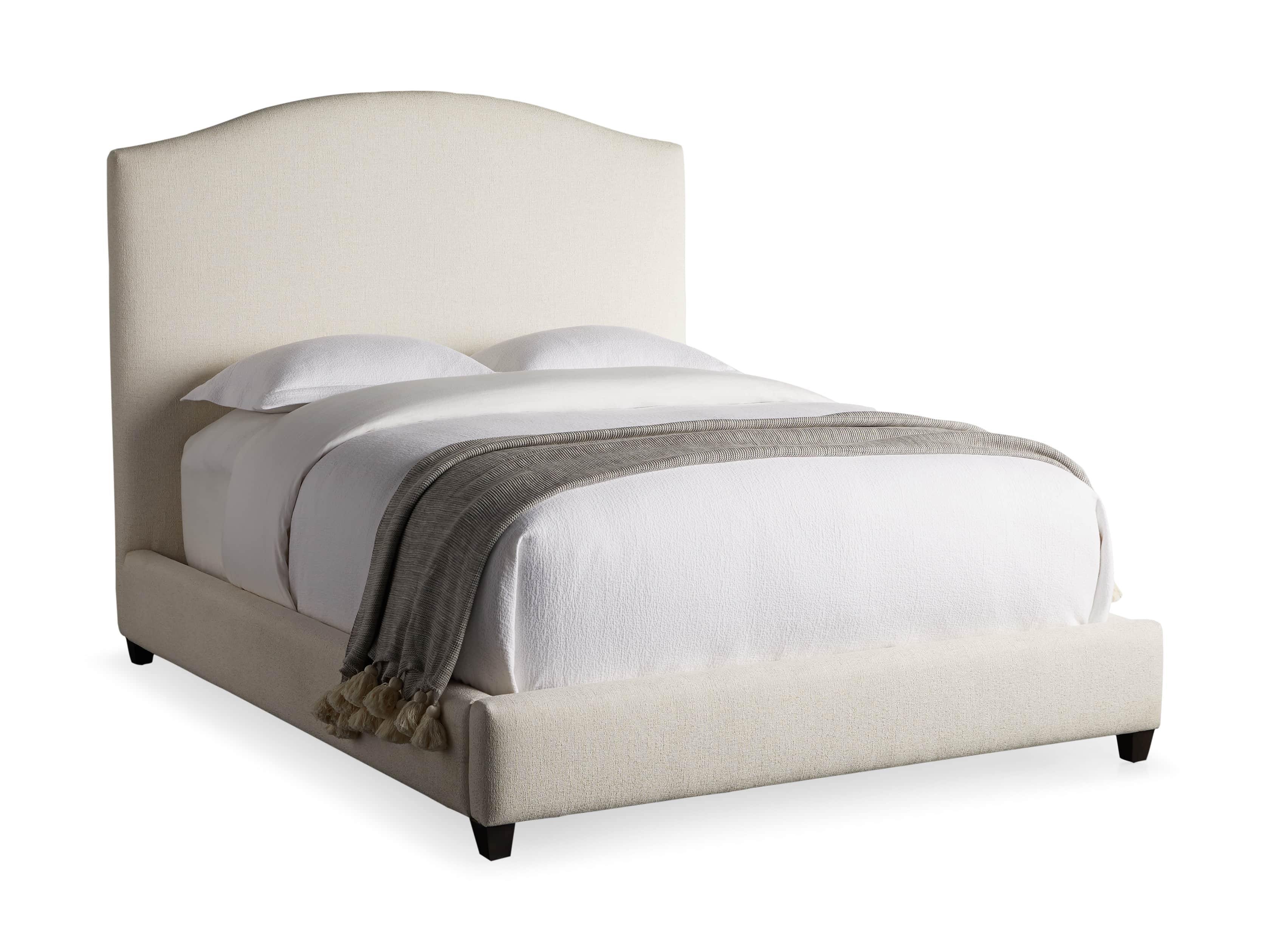 Omani Upholstered 61" Queen Bed in Nona Parchment, slide 2 of 7