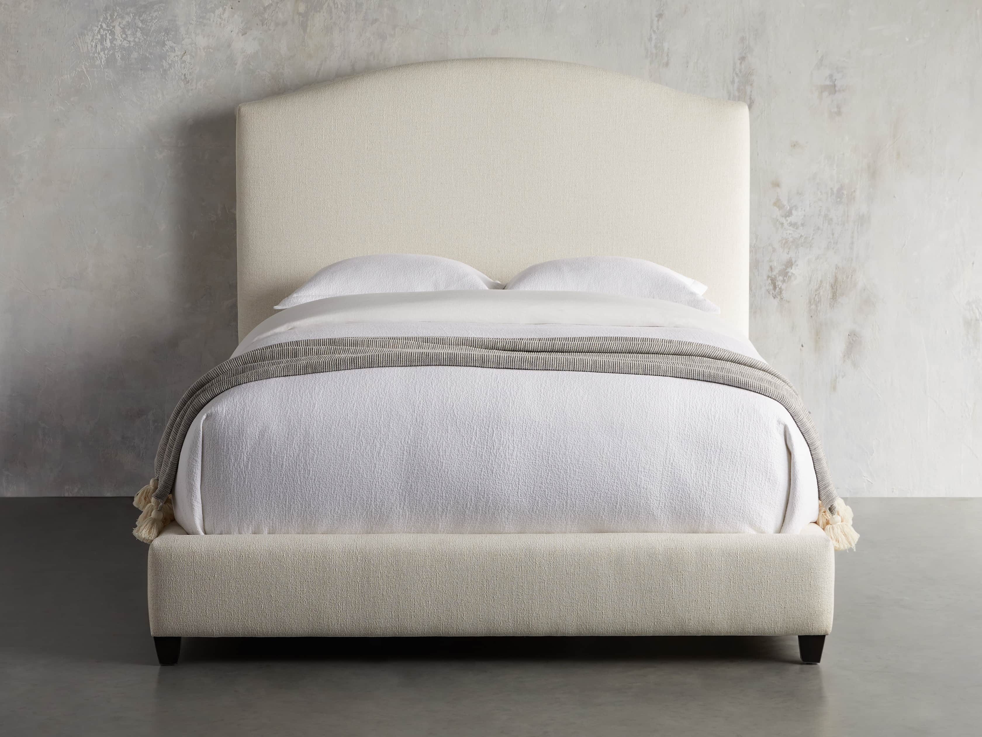 Omani Upholstered 61" Queen Bed in Nona Parchment, slide 4 of 7