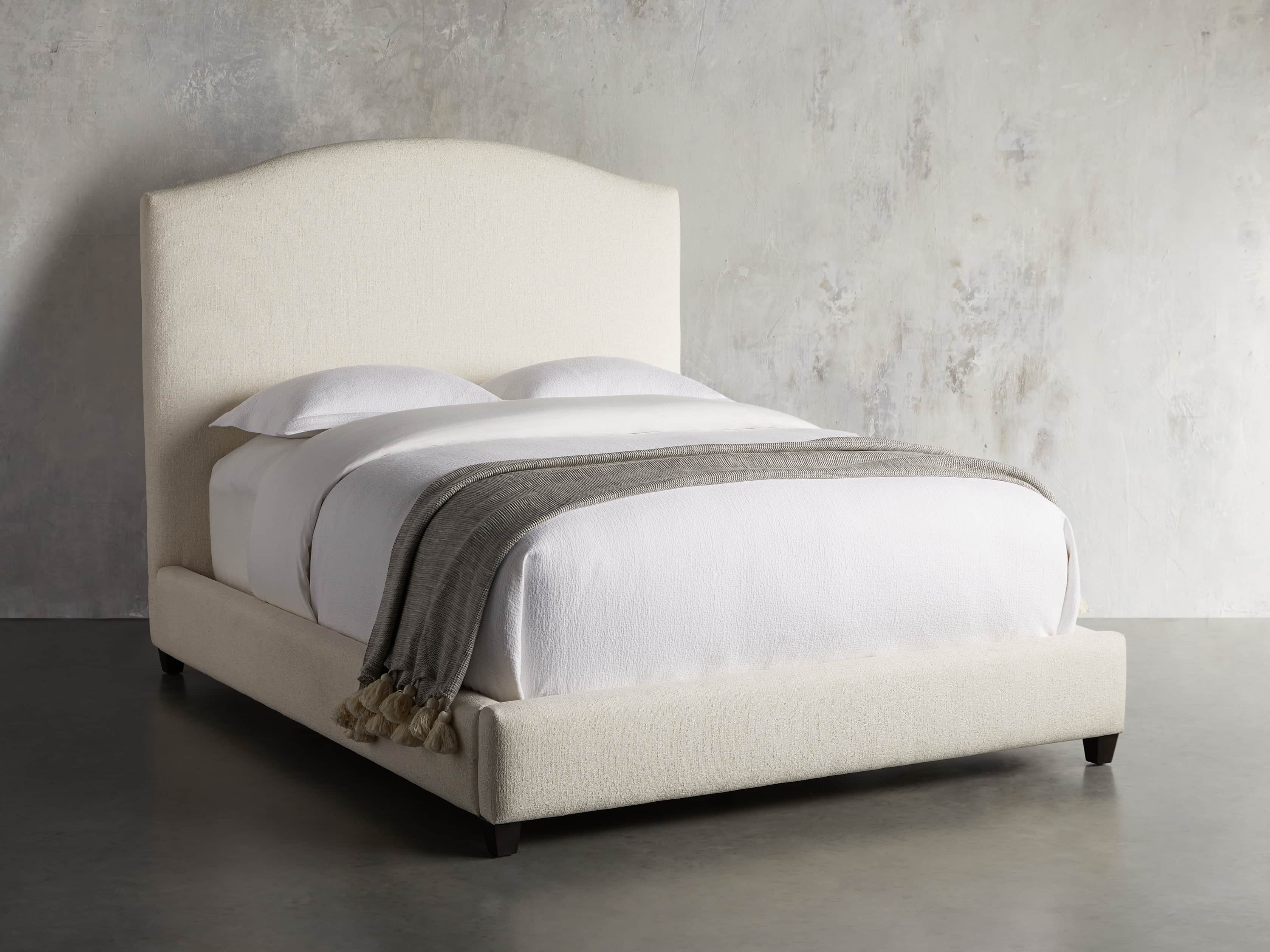 Omani Upholstered 61" Queen Bed in Nona Parchment, slide 6 of 7