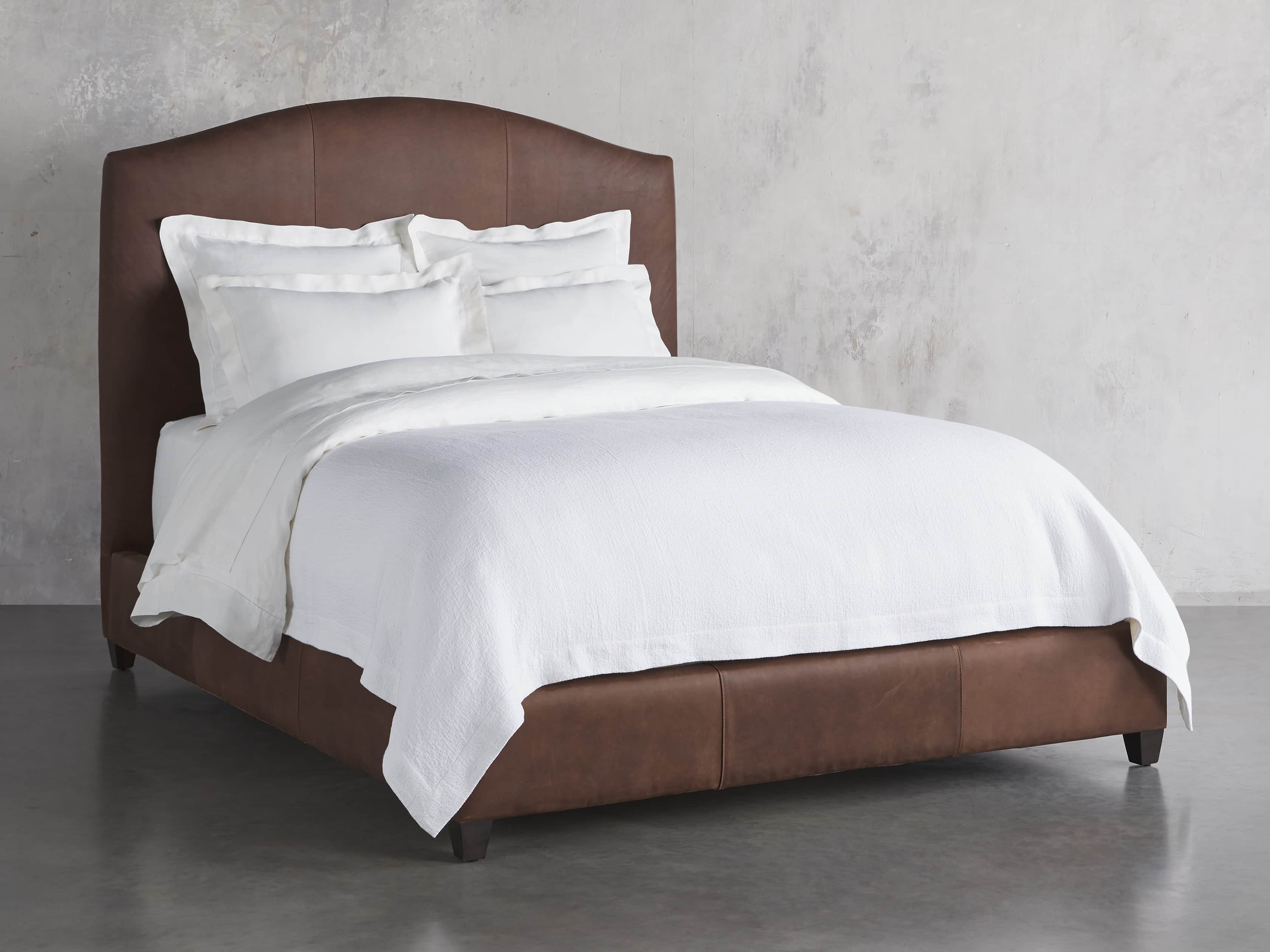 Omani Leather 61" Queen Bed, slide 1 of 5