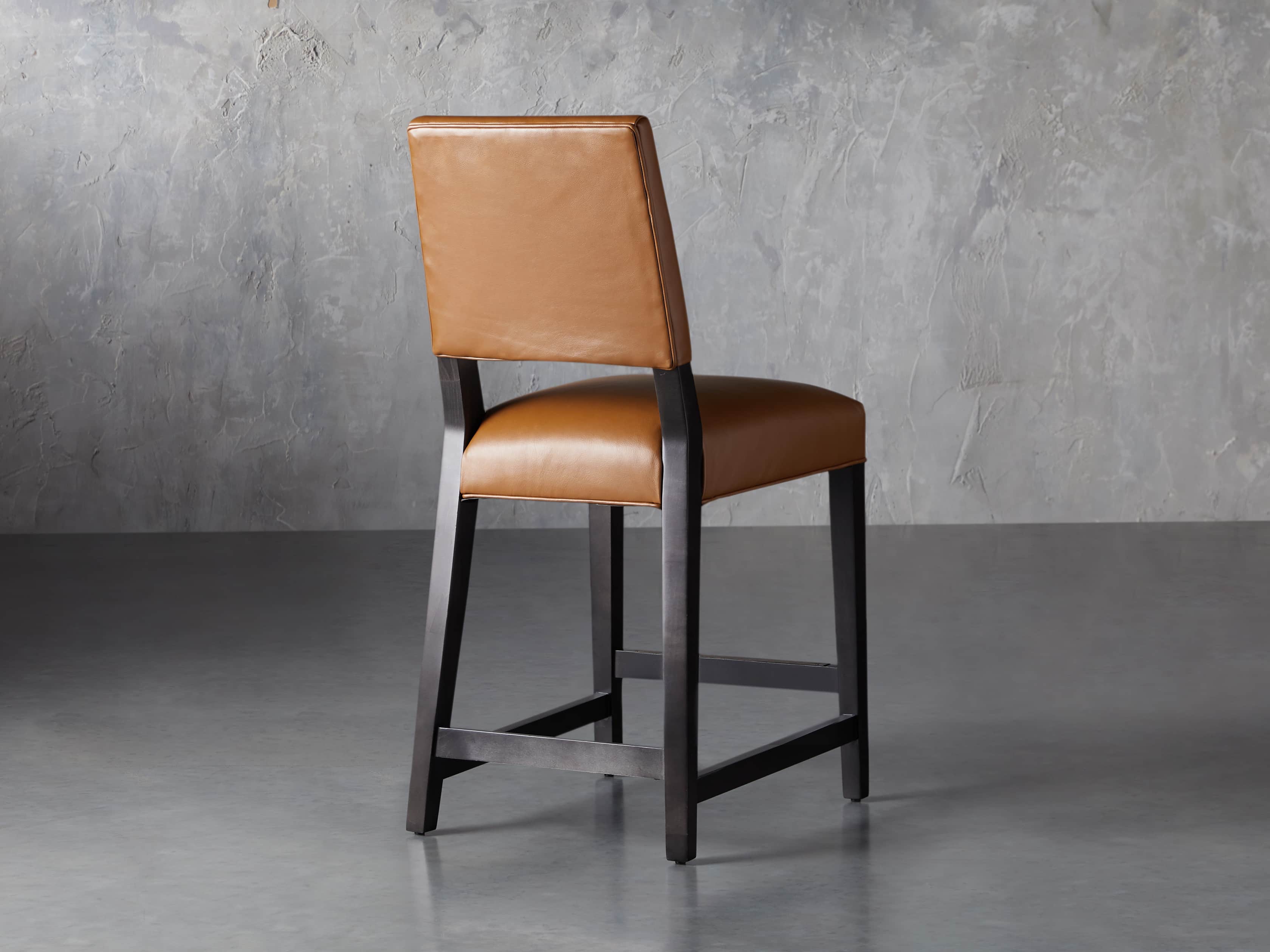 Arhaus leather bar stools discount