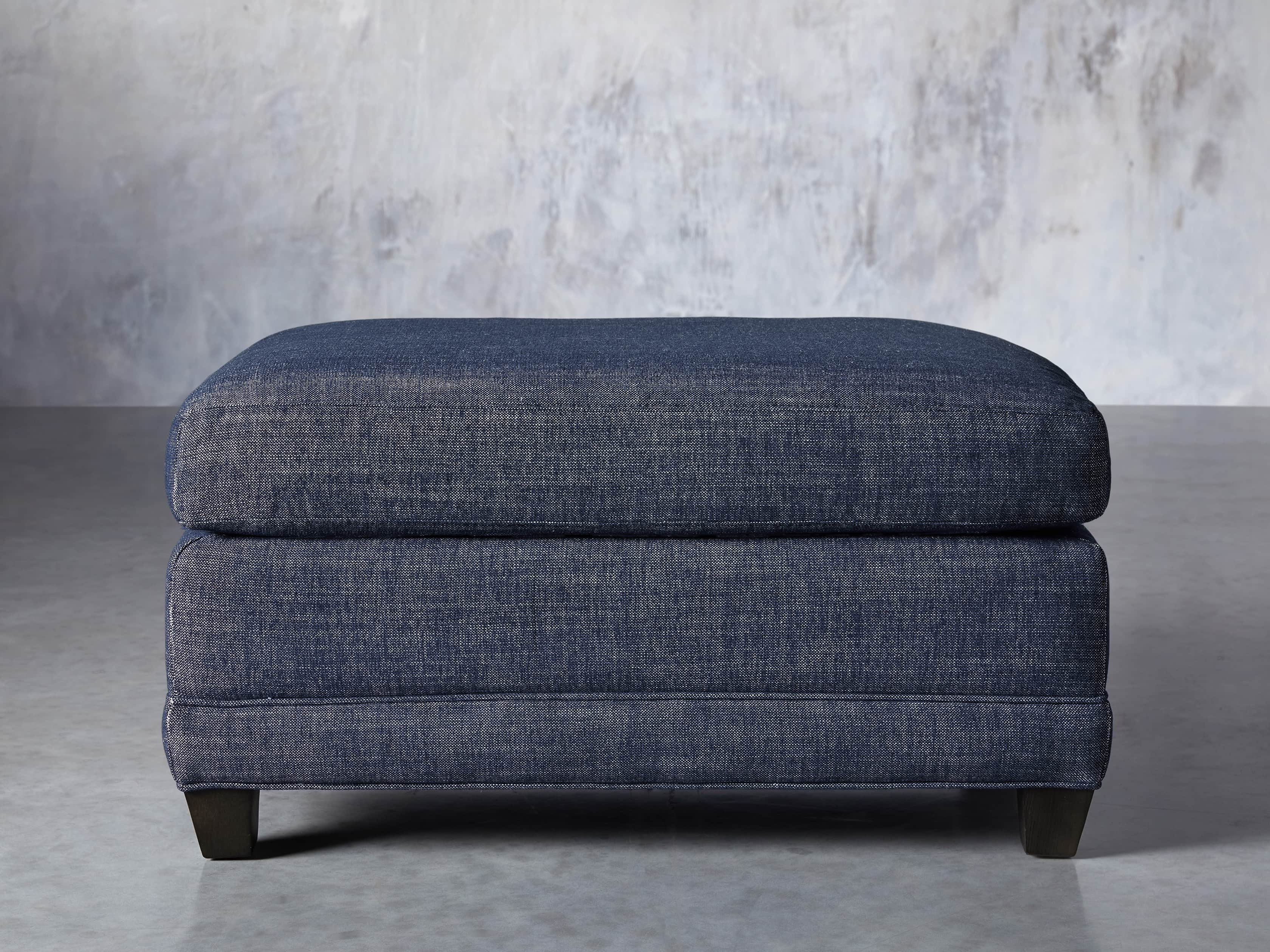 Vangogh 35" Upholstered Ottoman in Nomad Navy, slide 2 of 8