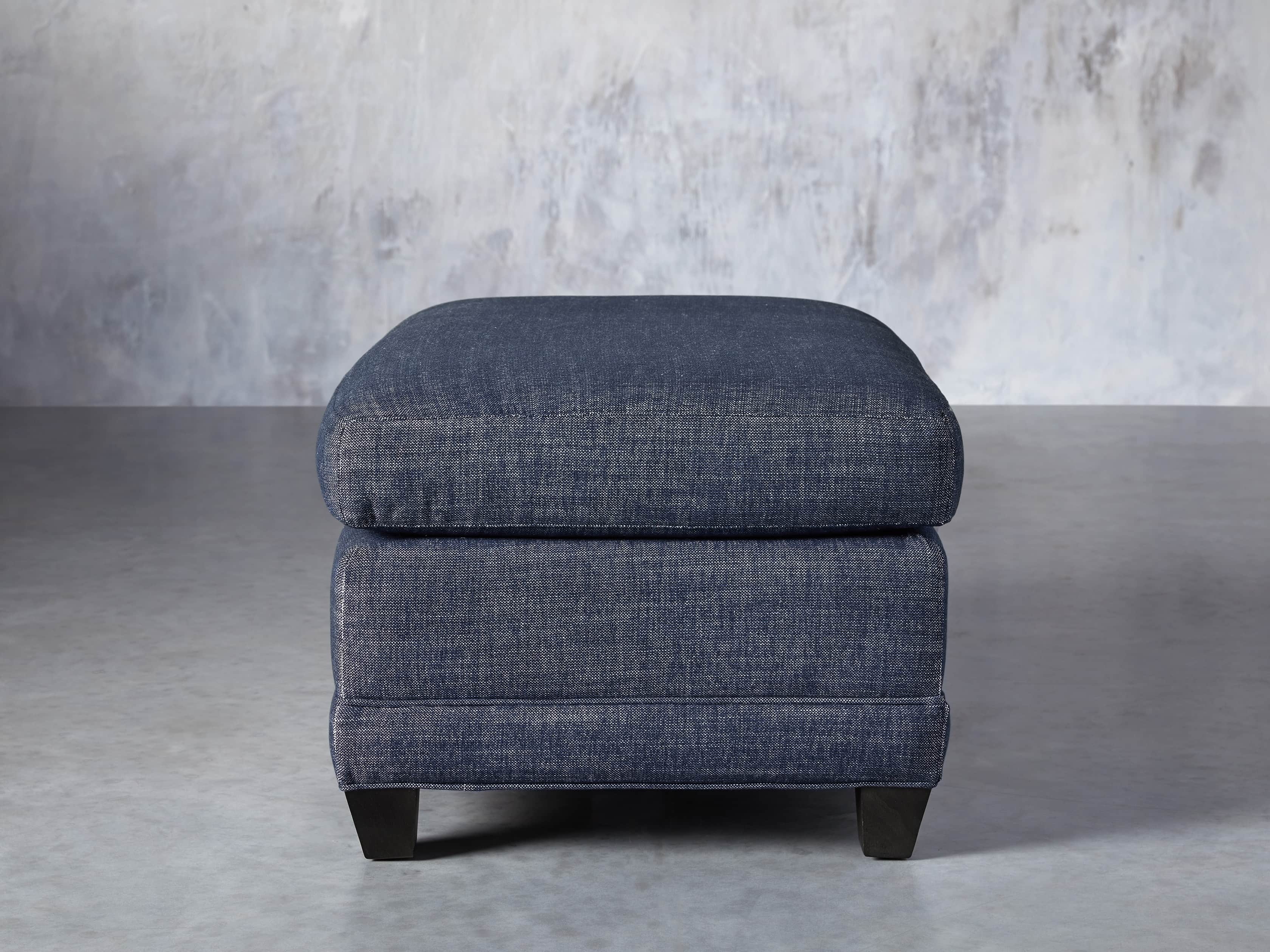 Vangogh 35" Upholstered Ottoman in Nomad Navy, slide 4 of 8