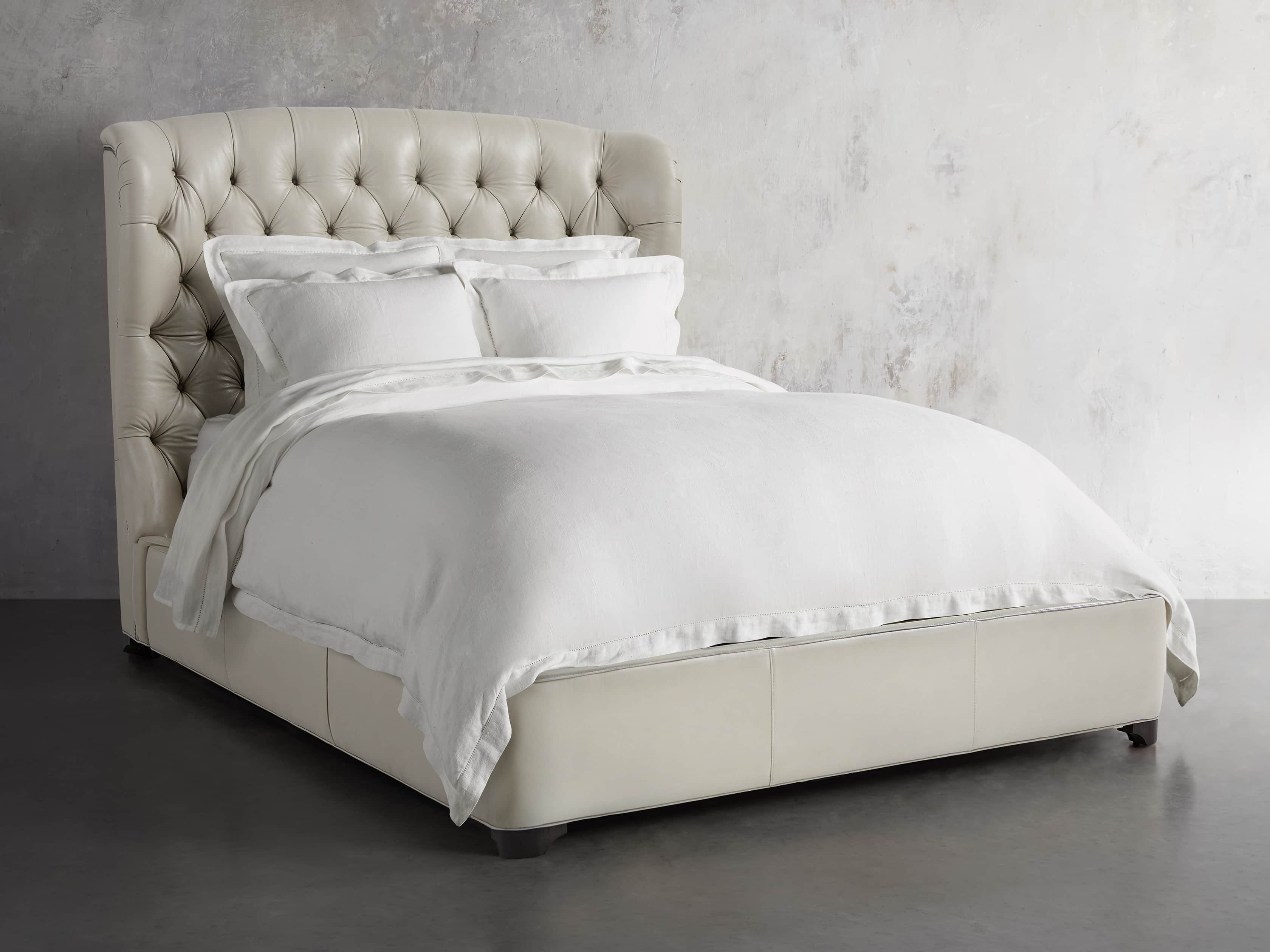 Mariah Leather Tufted Bed Arhaus, Leather Tufted Bed Queen