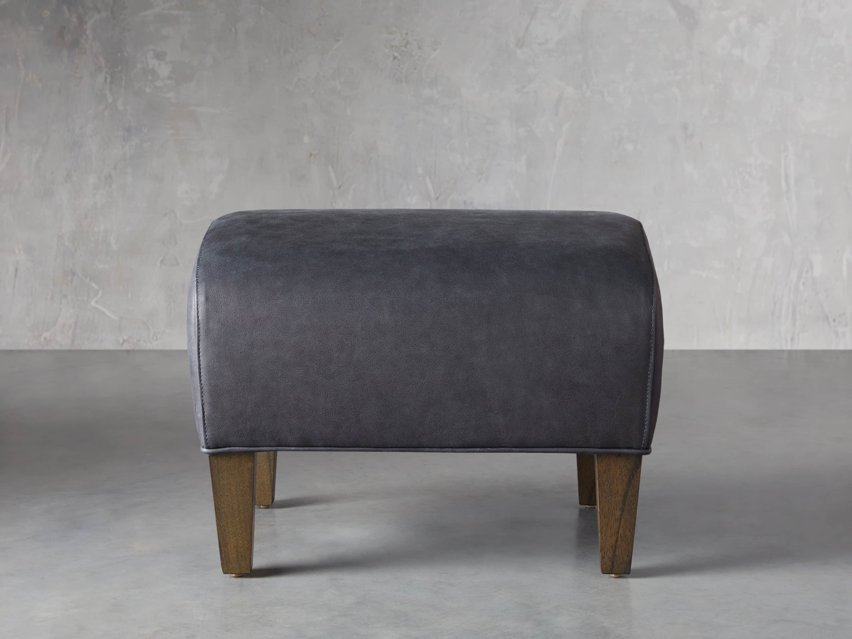 Lamont Leather 22" Ottoman, slide 1 of 7