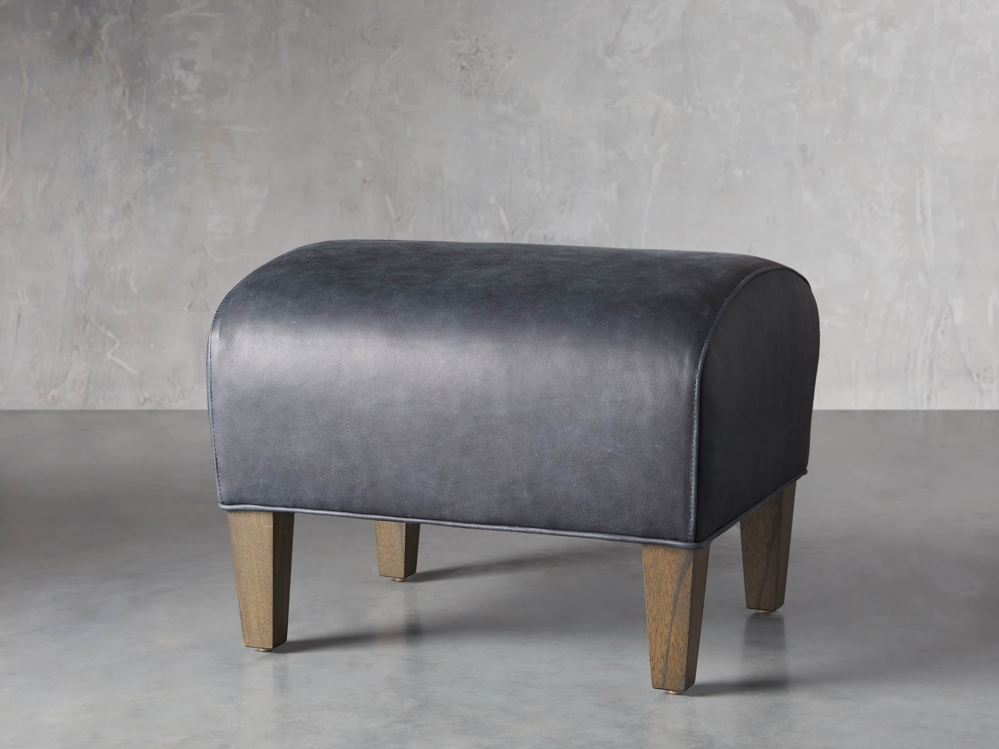 Lamont Leather 22" Ottoman, slide 2 of 7