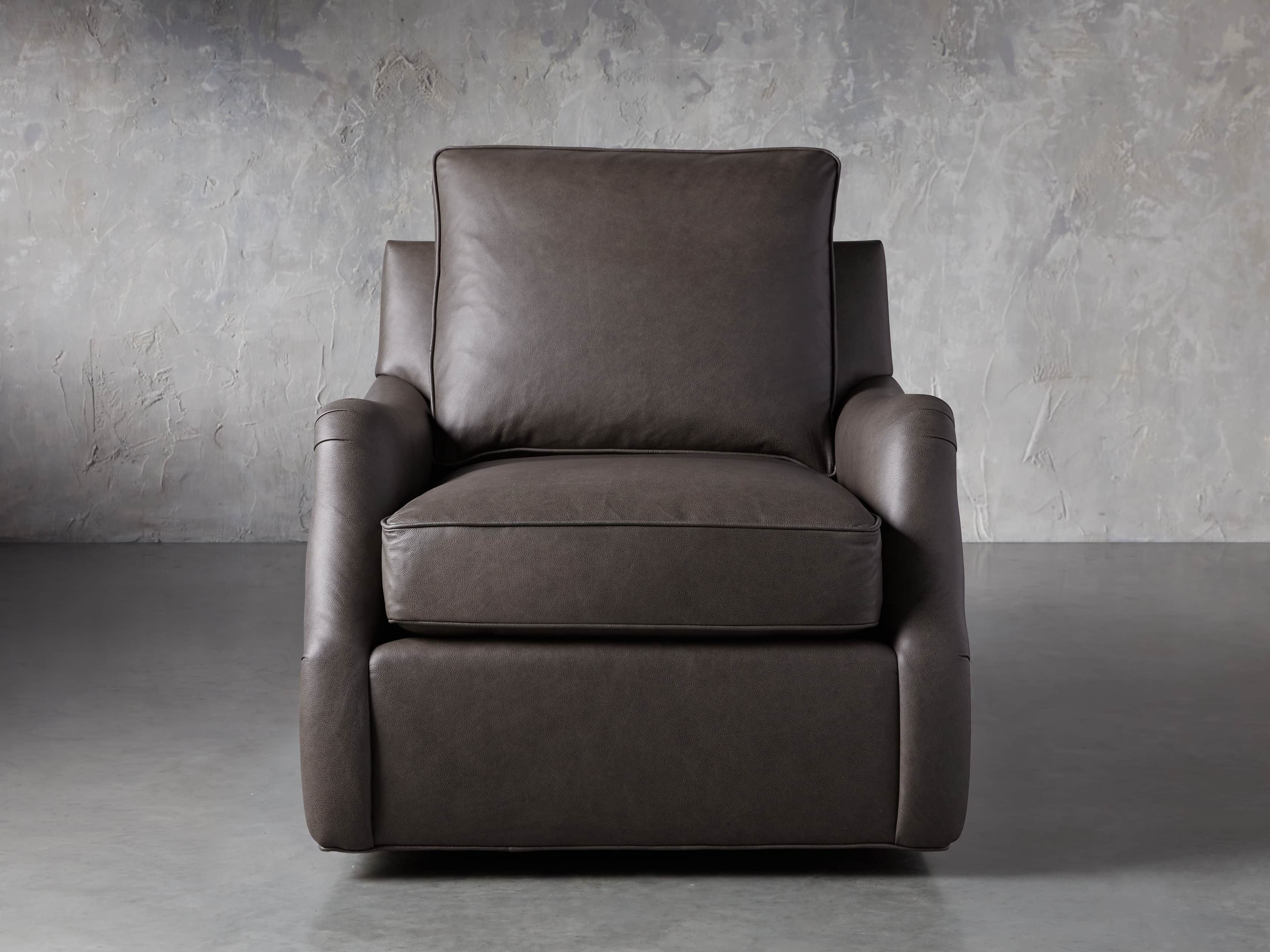 Arhaus leather swivel deals chair