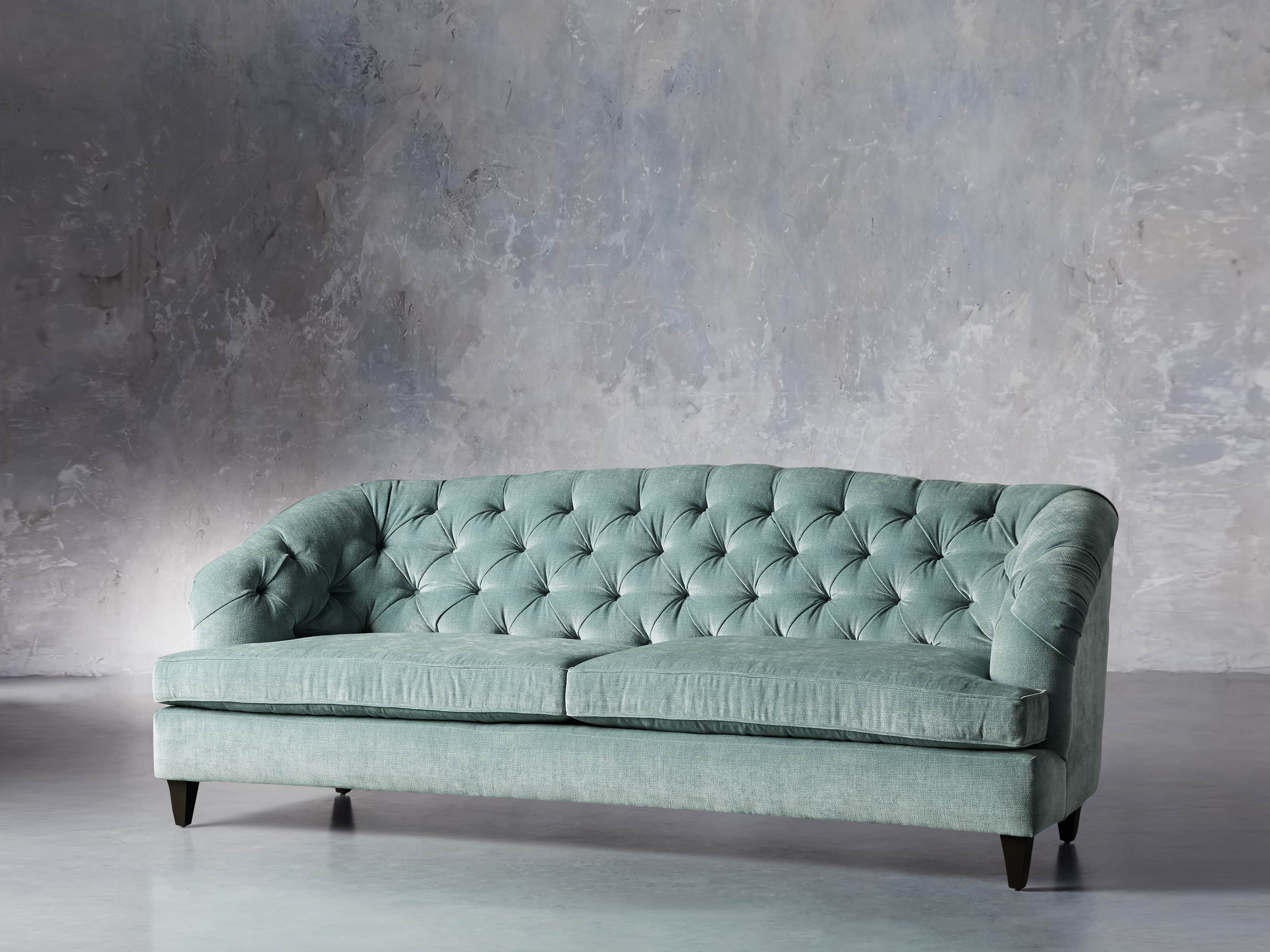 Maeve Upholstered 99" Tufted Sofa in America Sky