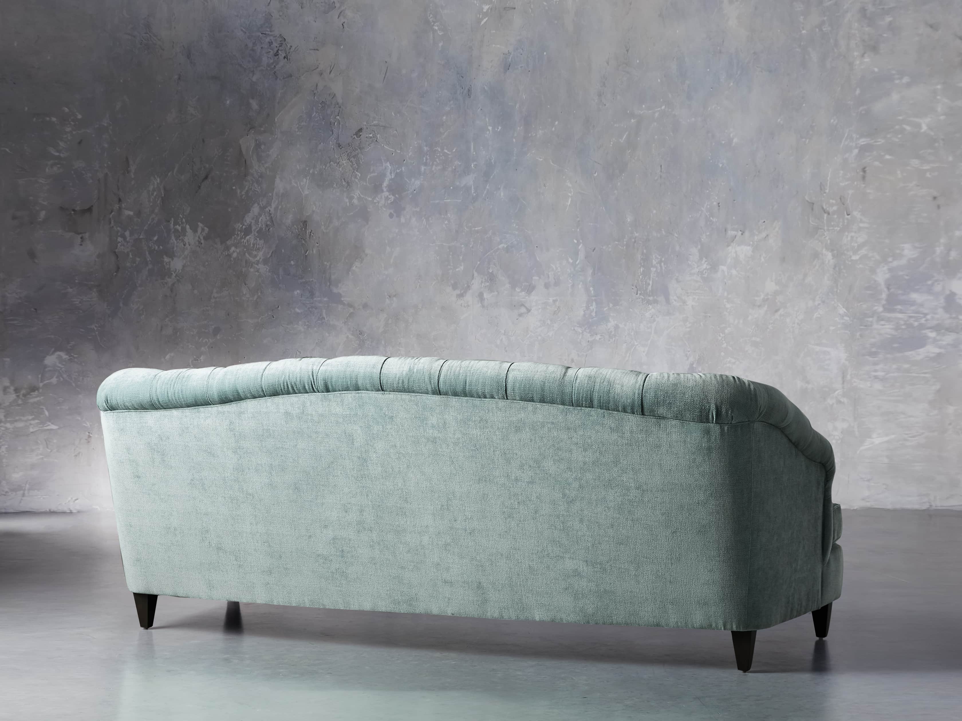 Maeve Upholstered 99" Tufted Sofa in America Sky