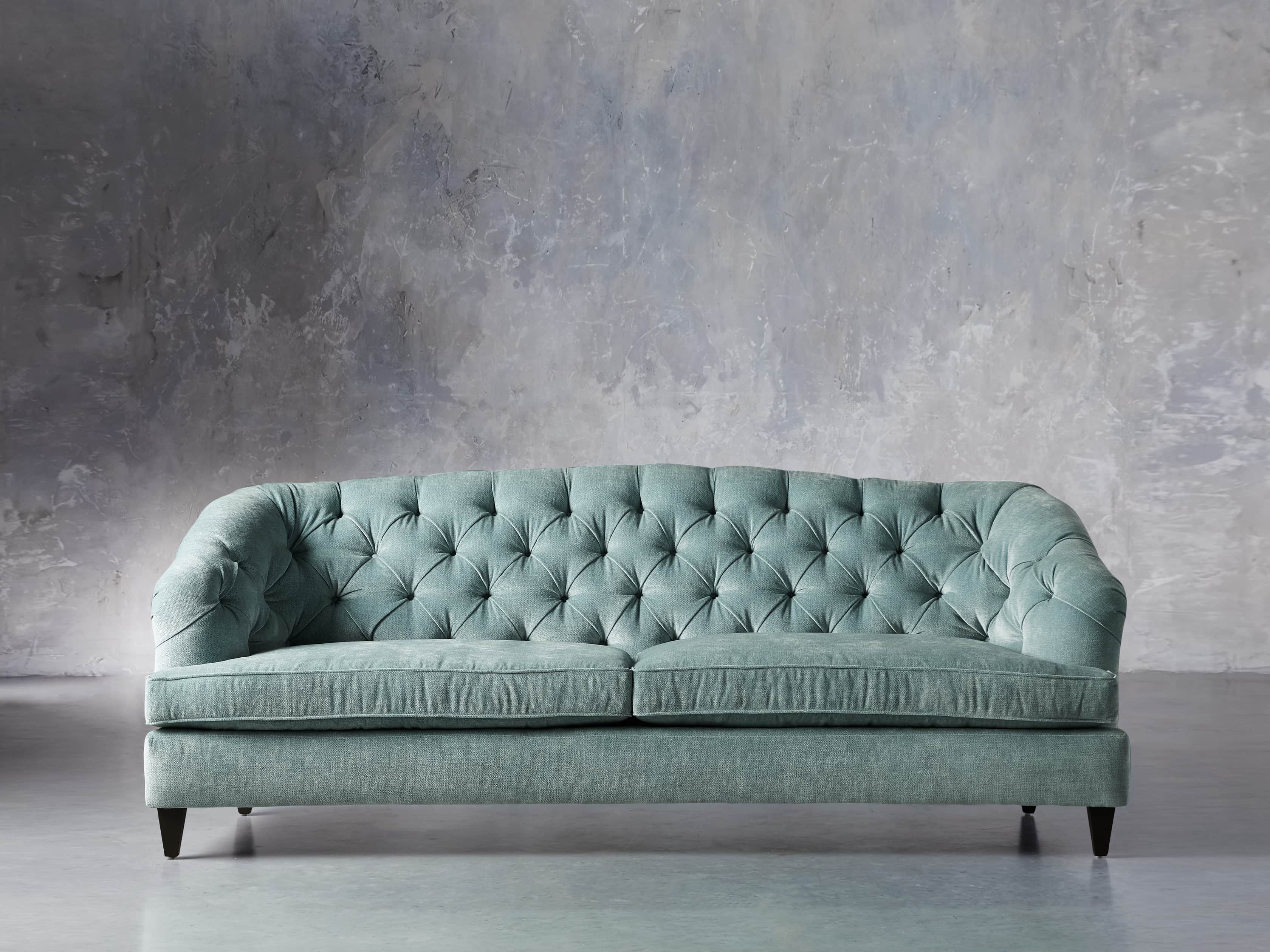 Maeve Upholstered 99" Tufted Sofa in America Sky