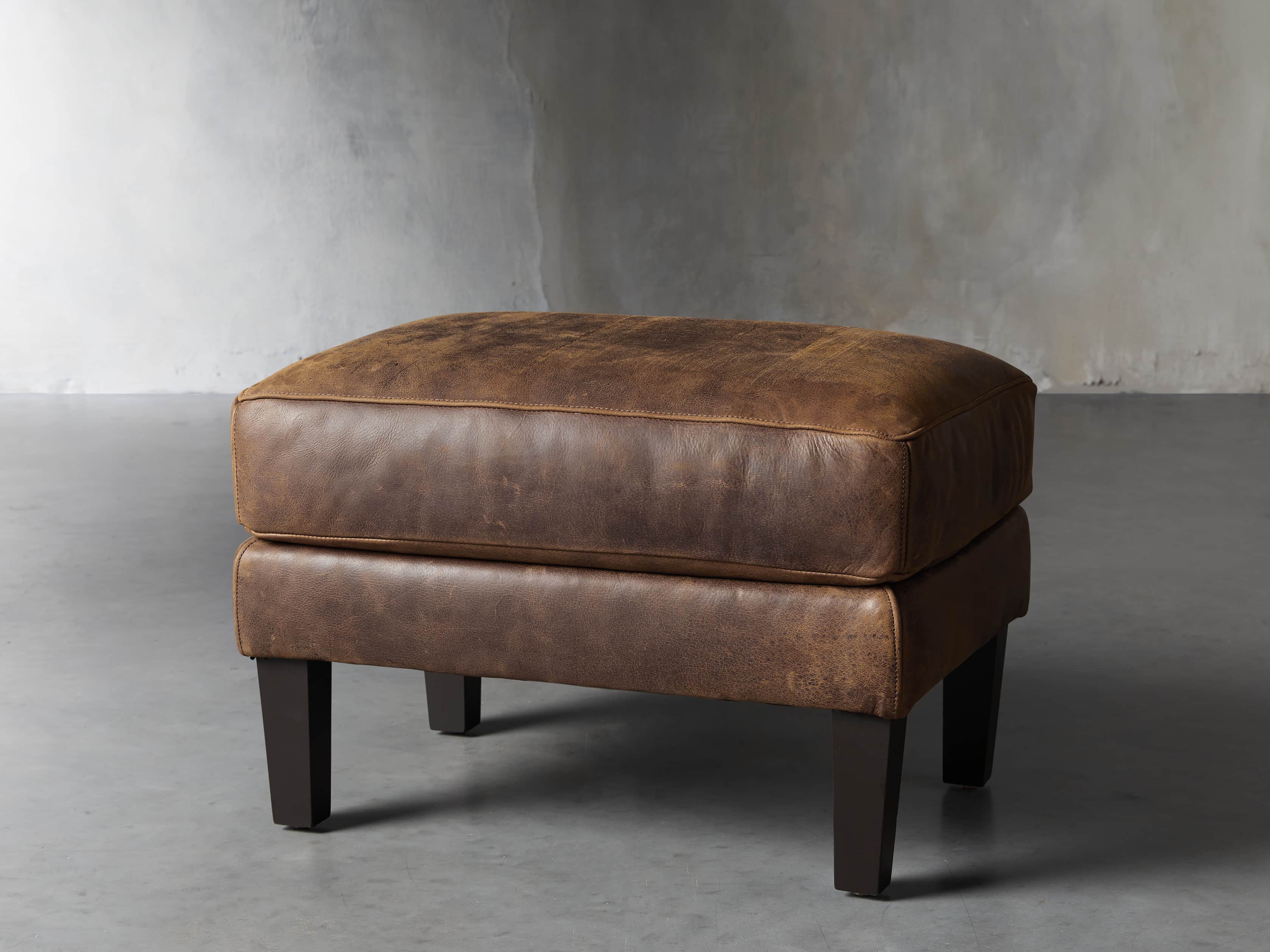Kenley 26" Leather Ottoman