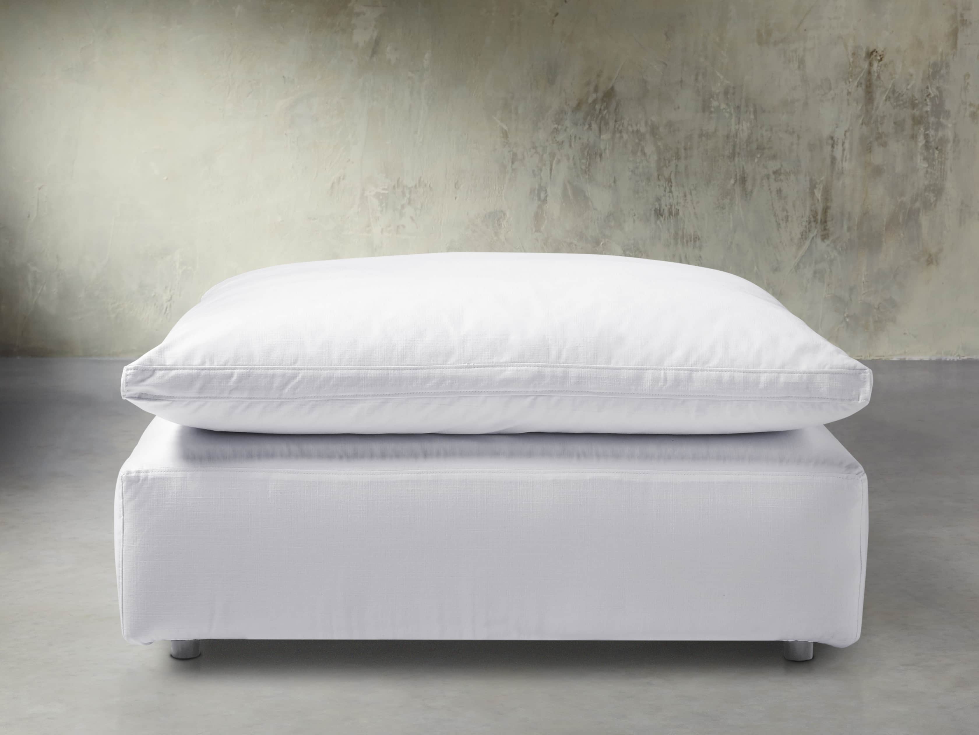 Tahoe Slipcovered 45" Square Ottoman, slide 1 of 2