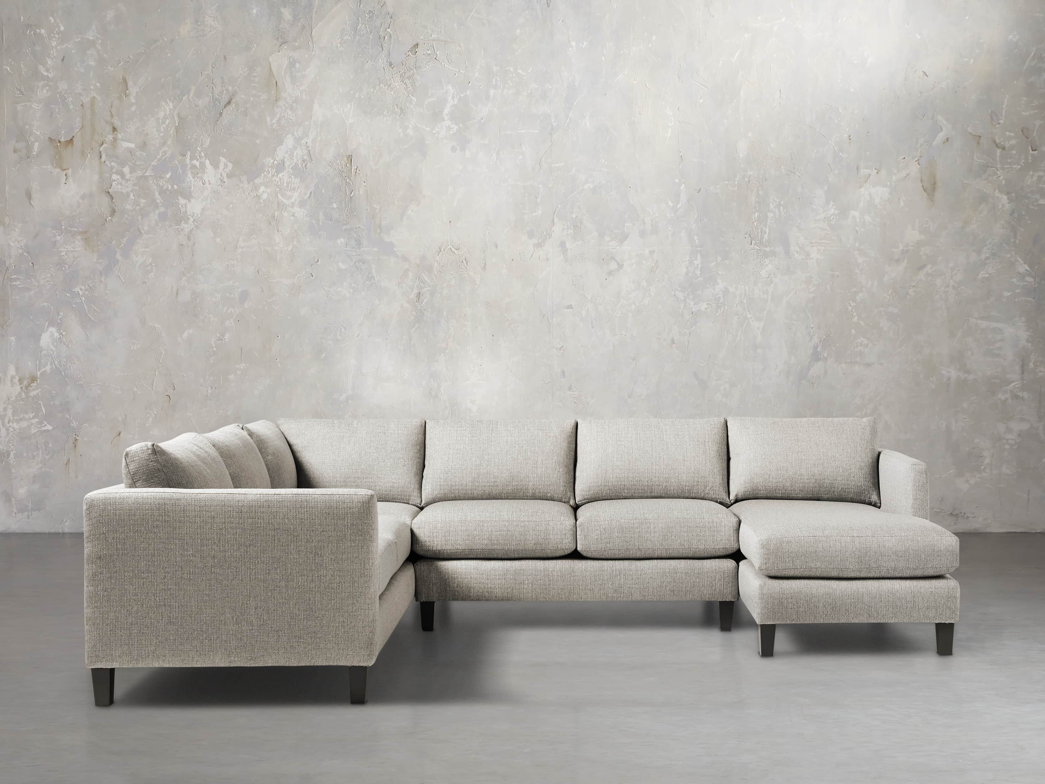 Taylor 124" Upholstered Three Piece Reverse Sectional, slide 2 of 5