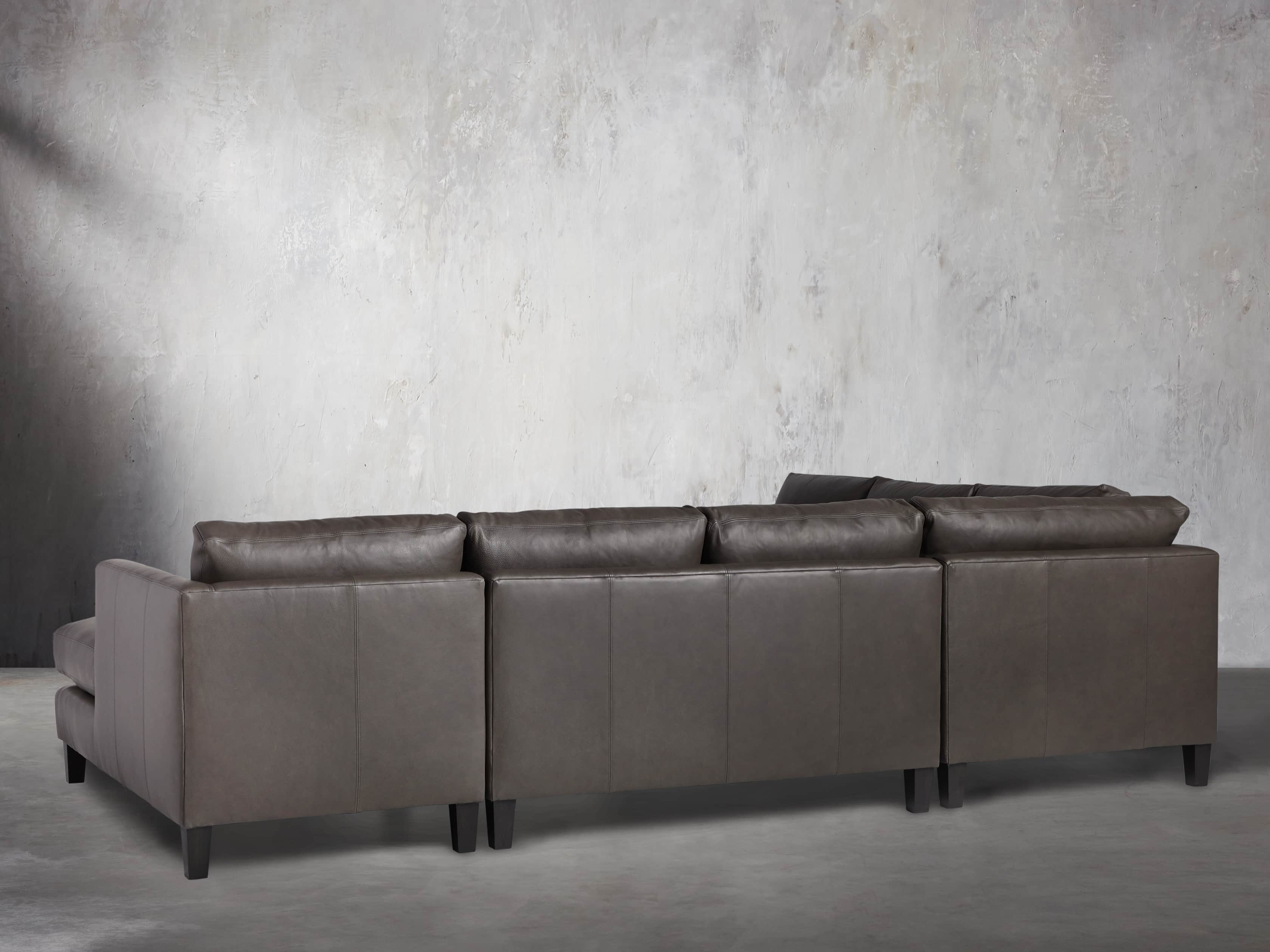 Taylor 124" Leather Three Piece Reverse Sectional