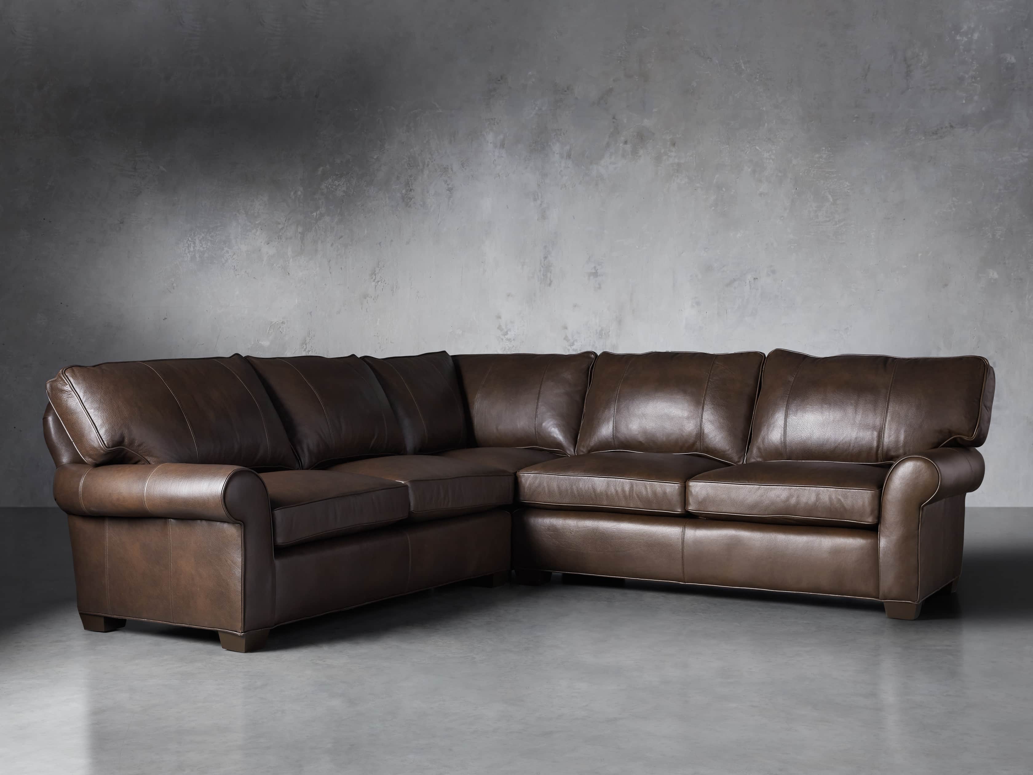 Brentwood Leather 111" Three Piece Corner Sectional