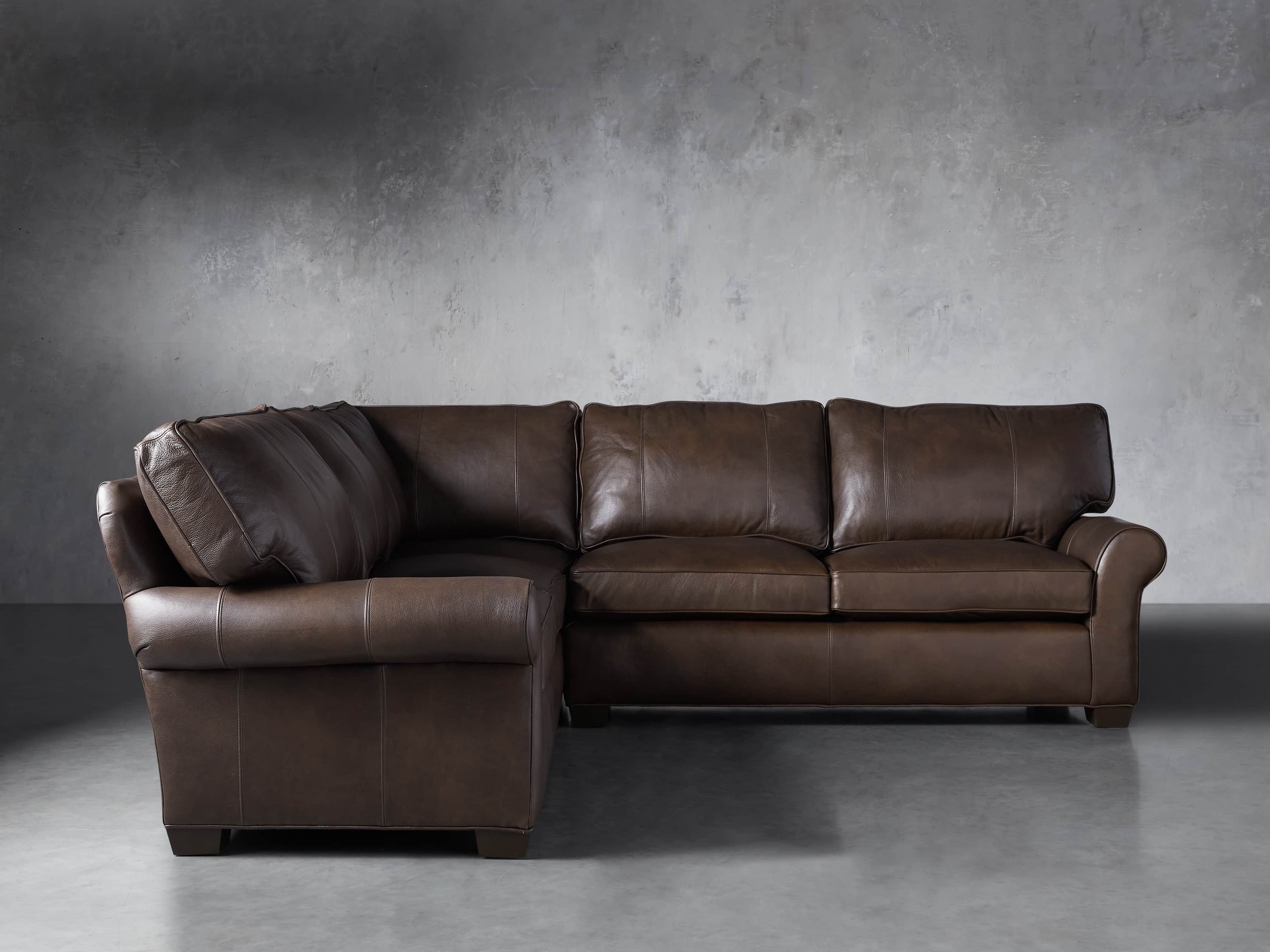 Brentwood Leather 111" Three Piece Corner Sectional