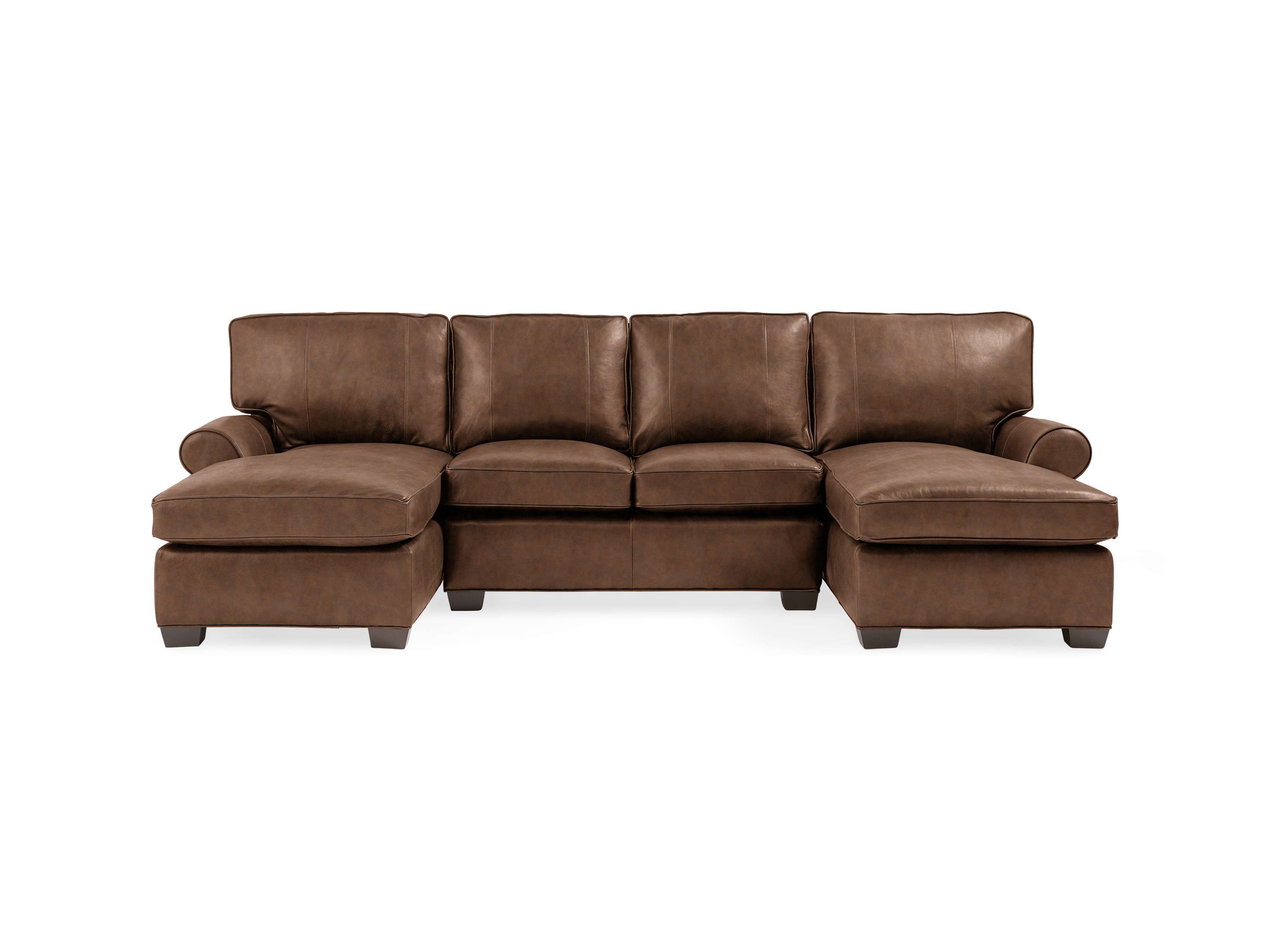 Double chaise shop leather couch