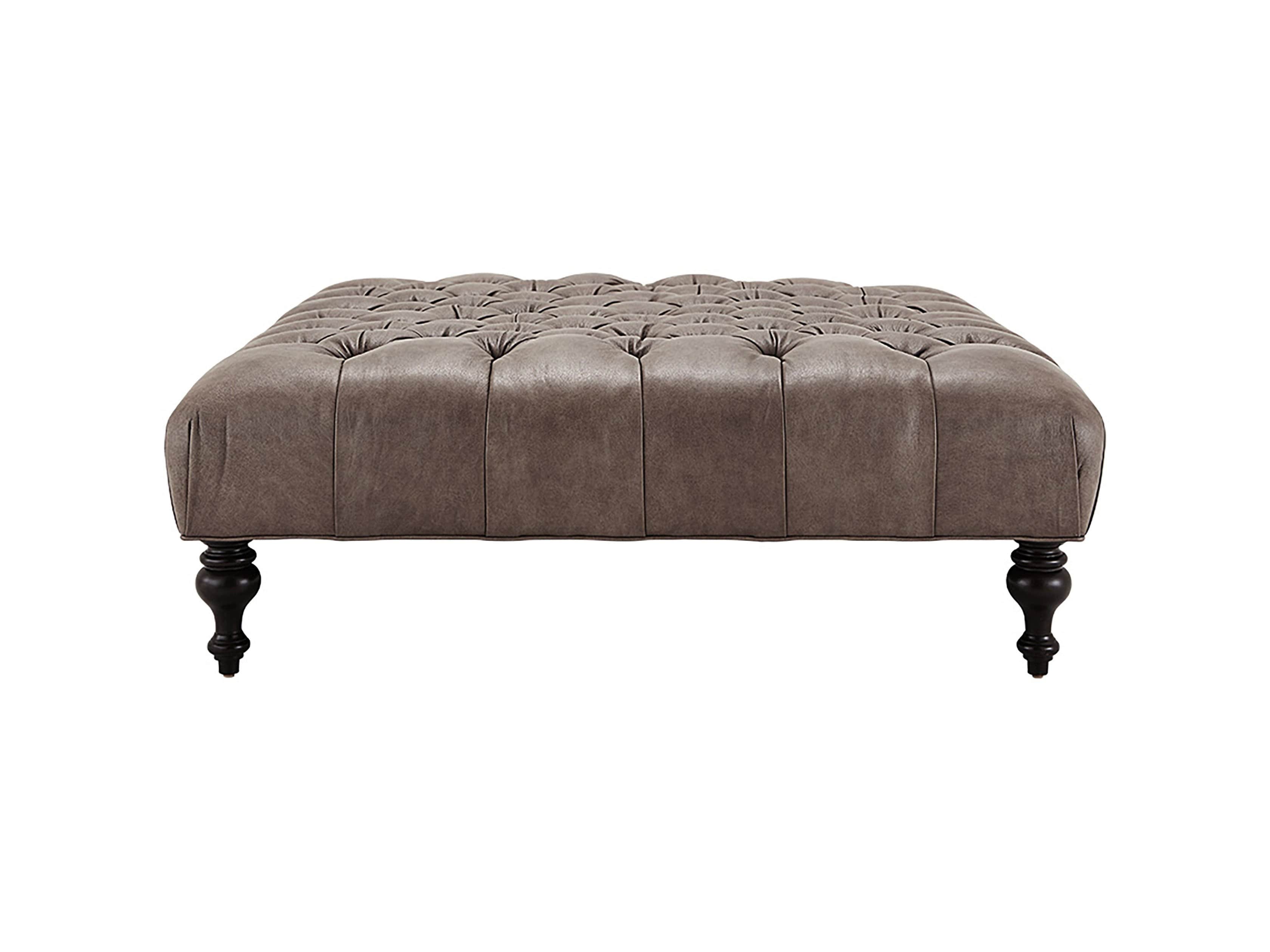 Club Leather 48" Tufted Ottoman, slide 1 of 2