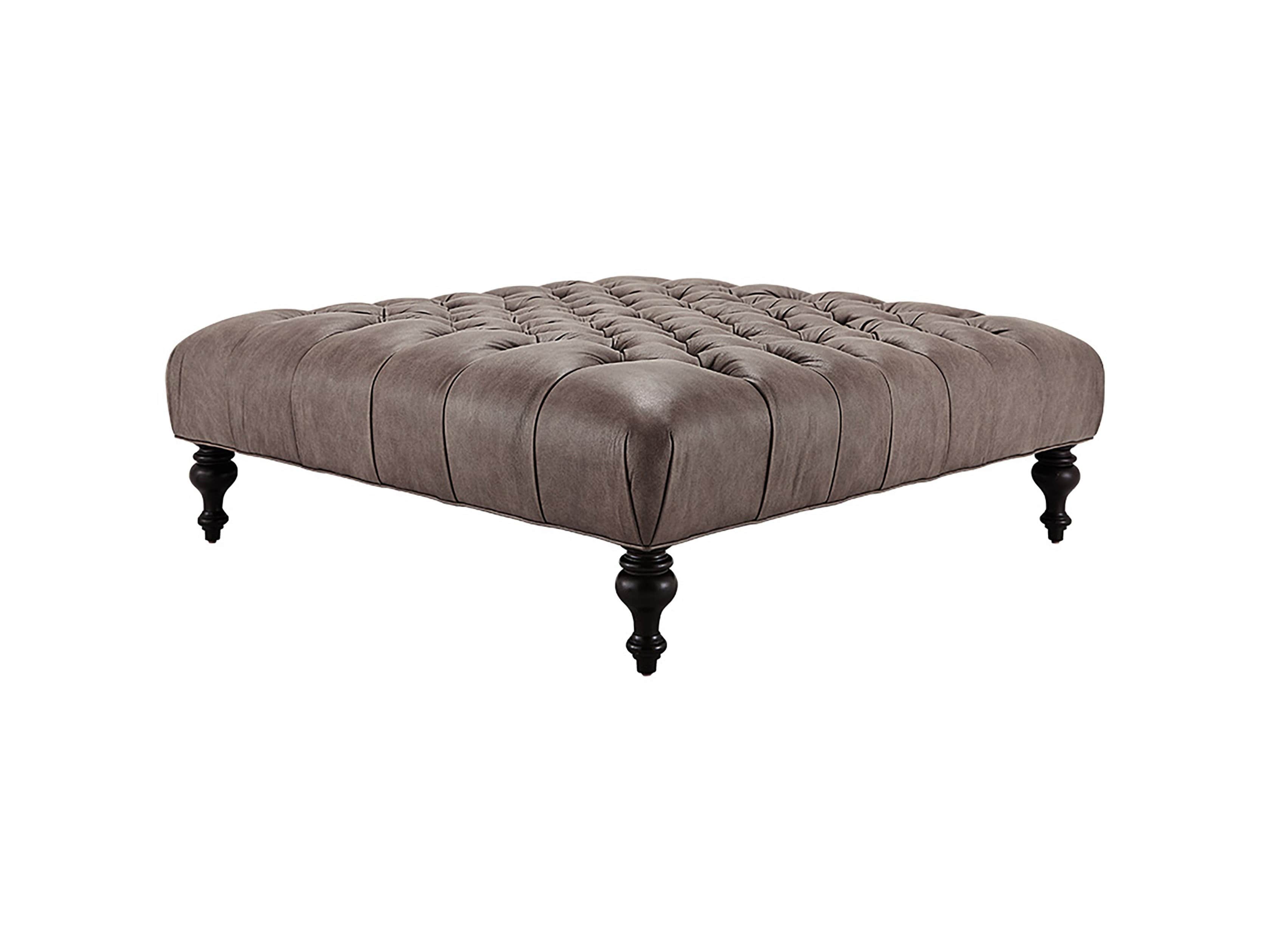 Club Leather 48" Tufted Ottoman, slide 2 of 2