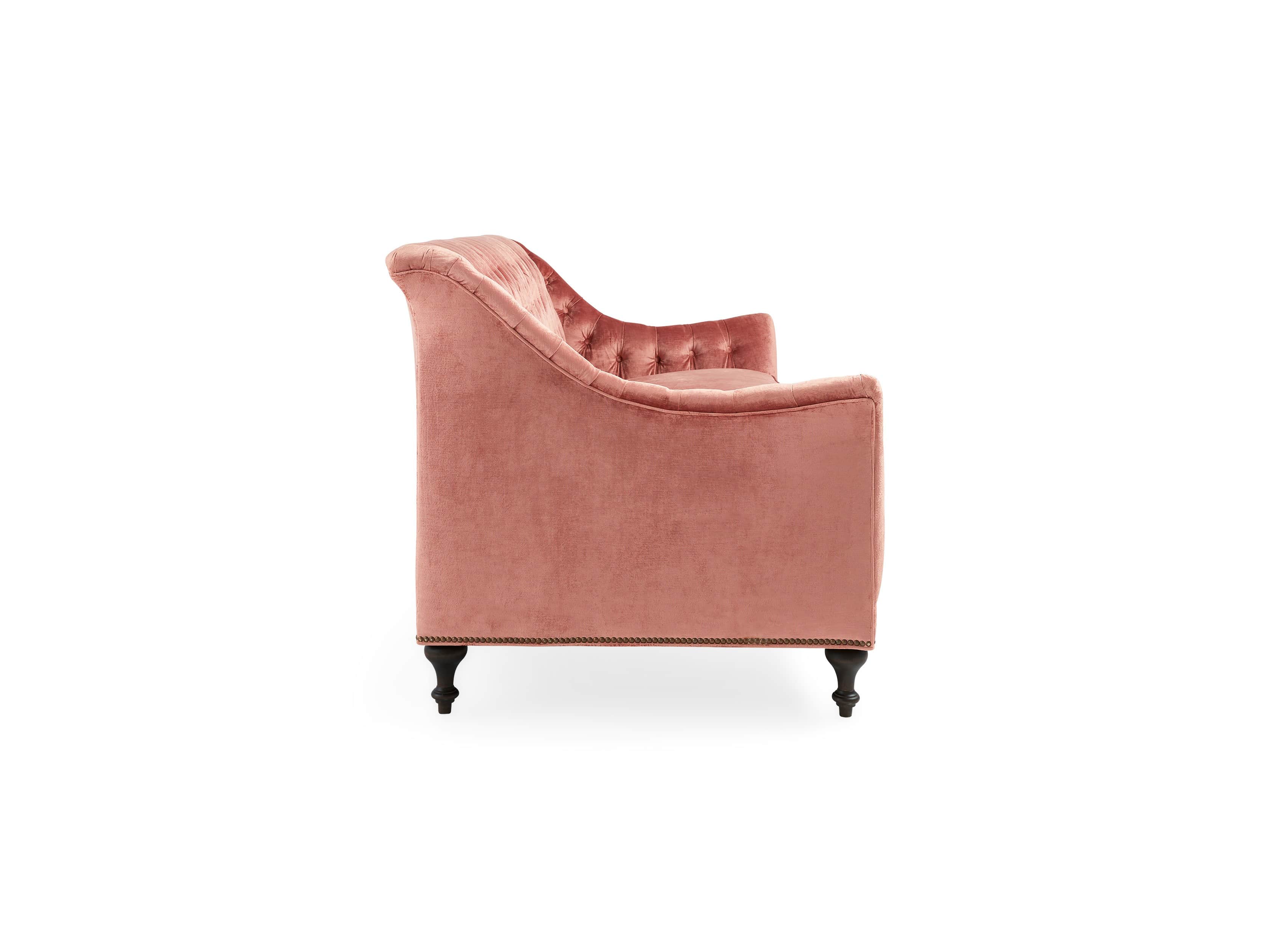 Fiona Cushion 97" Upholstered Tufted Sofa in Brussels Rosewood, slide 4 of 8