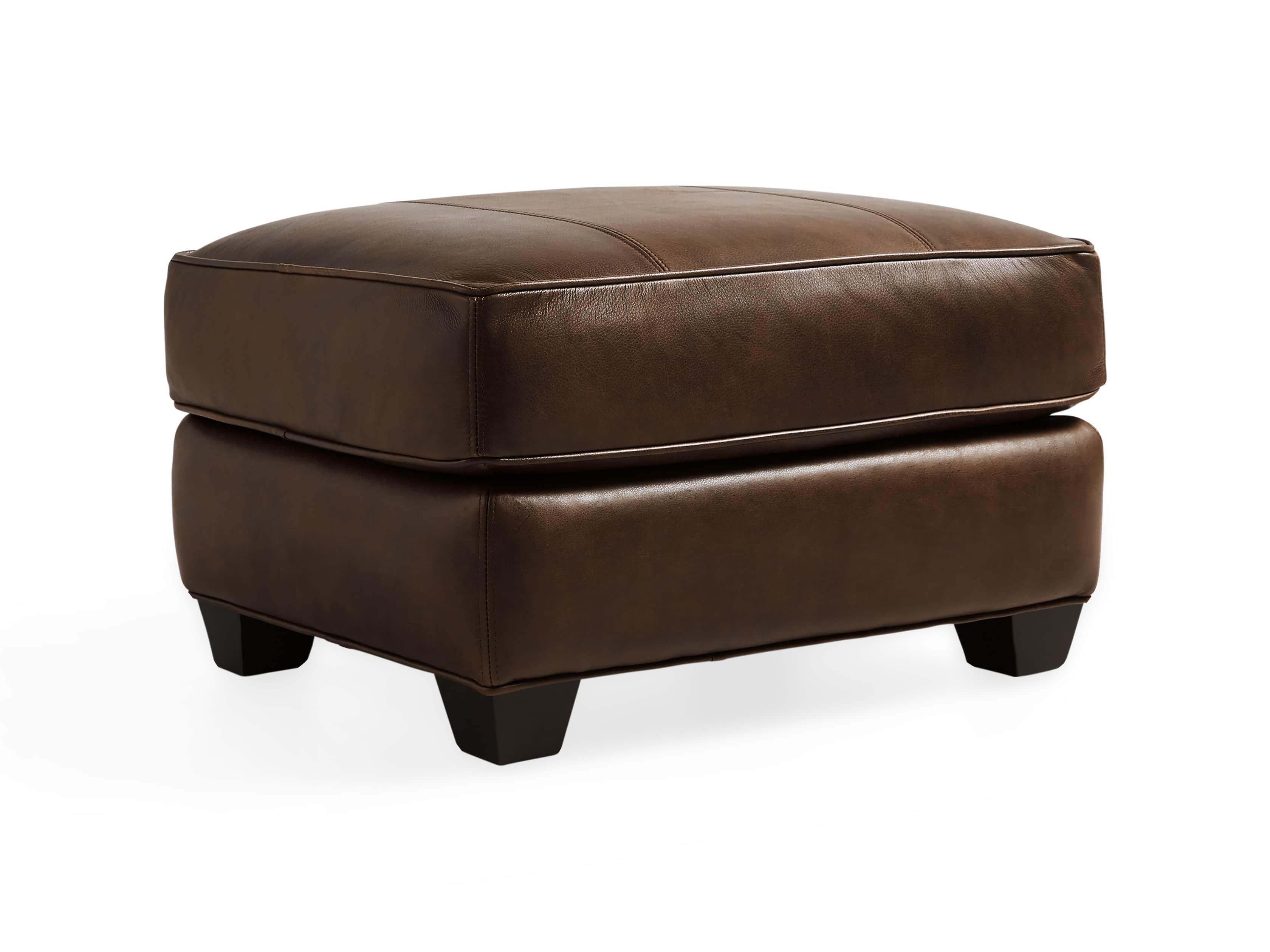 Hadley Leather 29" Ottoman in Anilina Hazelnut, slide 3 of 4