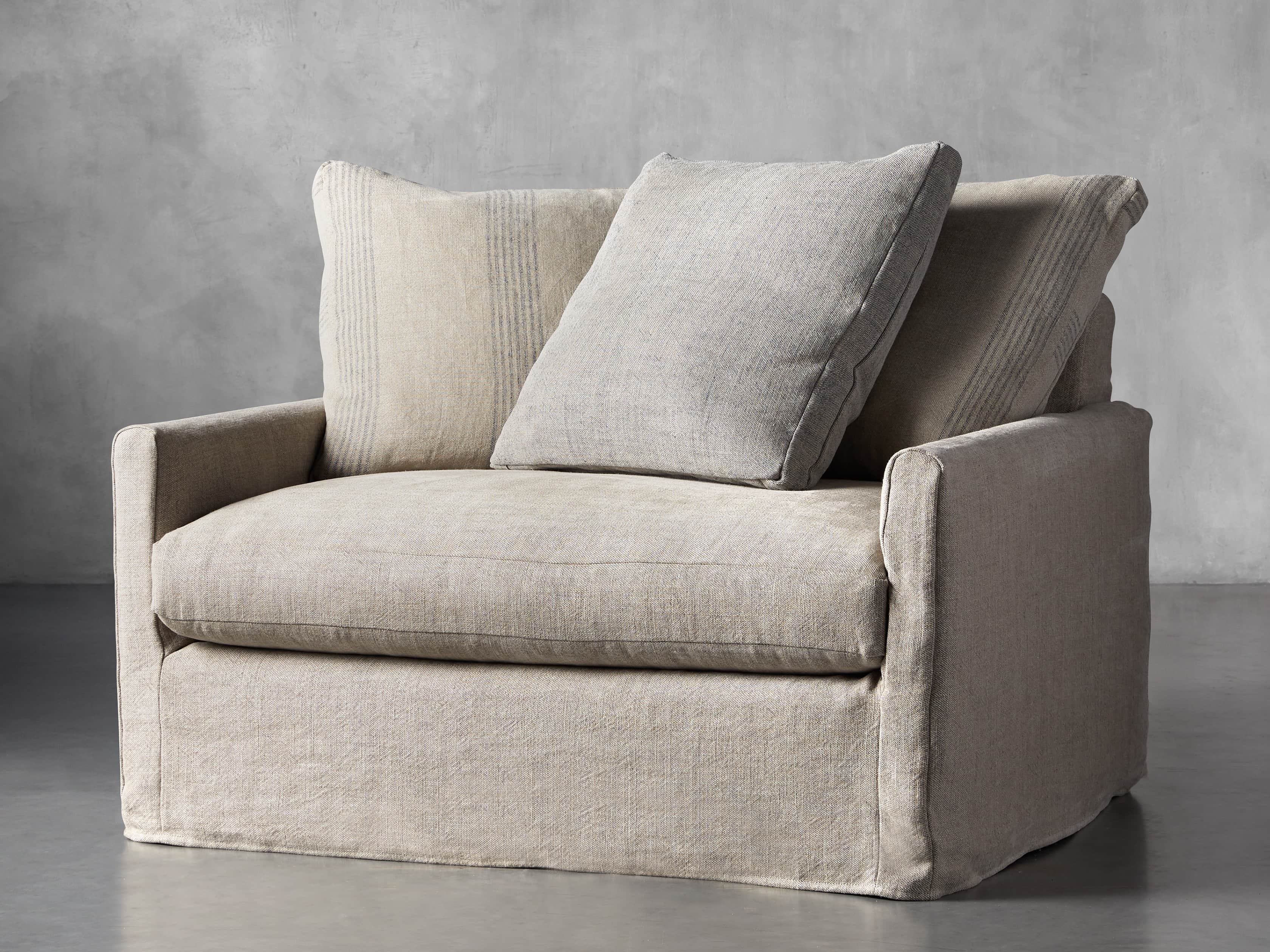 Kipton Petite Slipcovered 51" Scatterback Chair