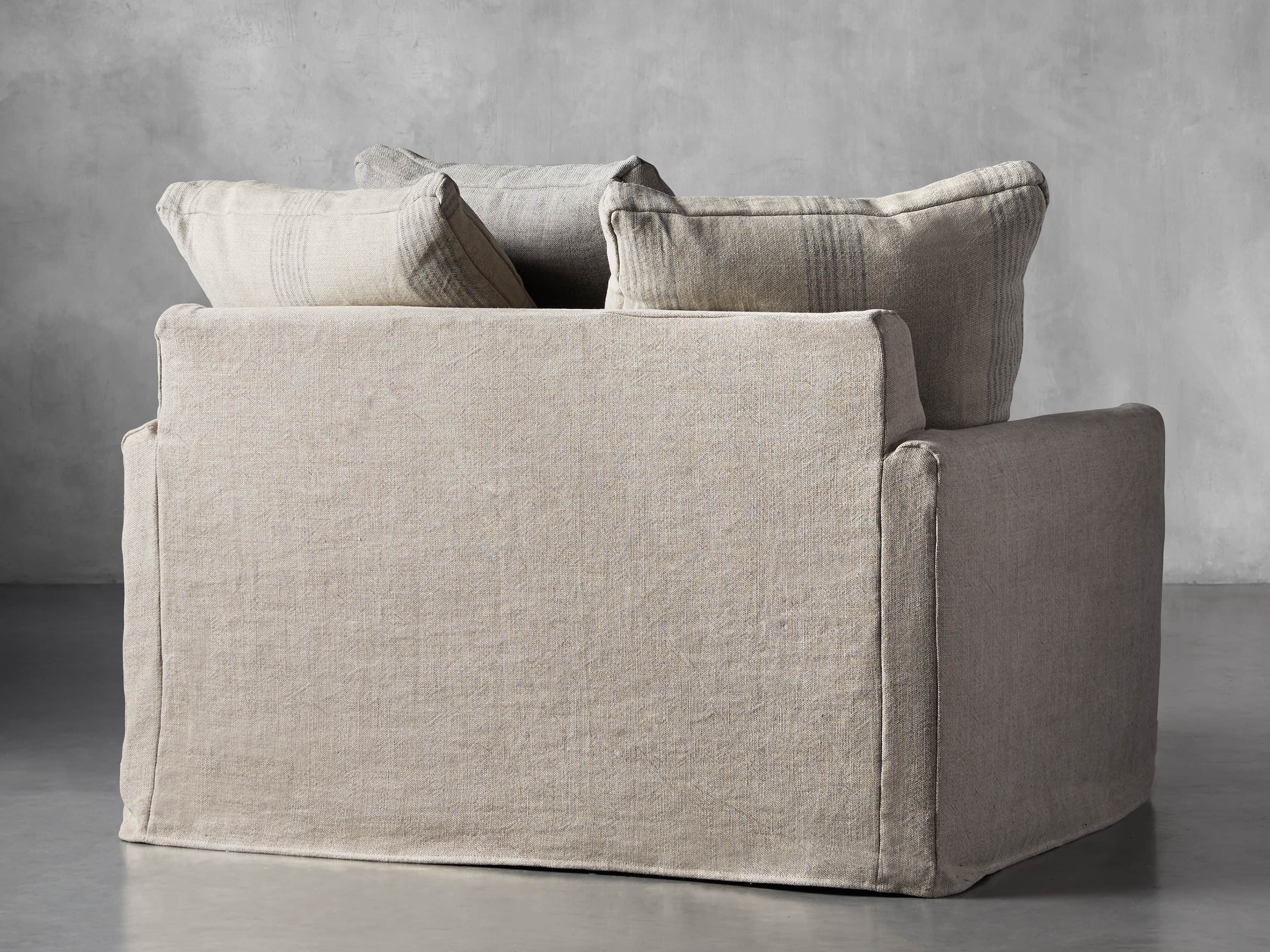 Kipton Petite Slipcovered 51" Scatterback Chair