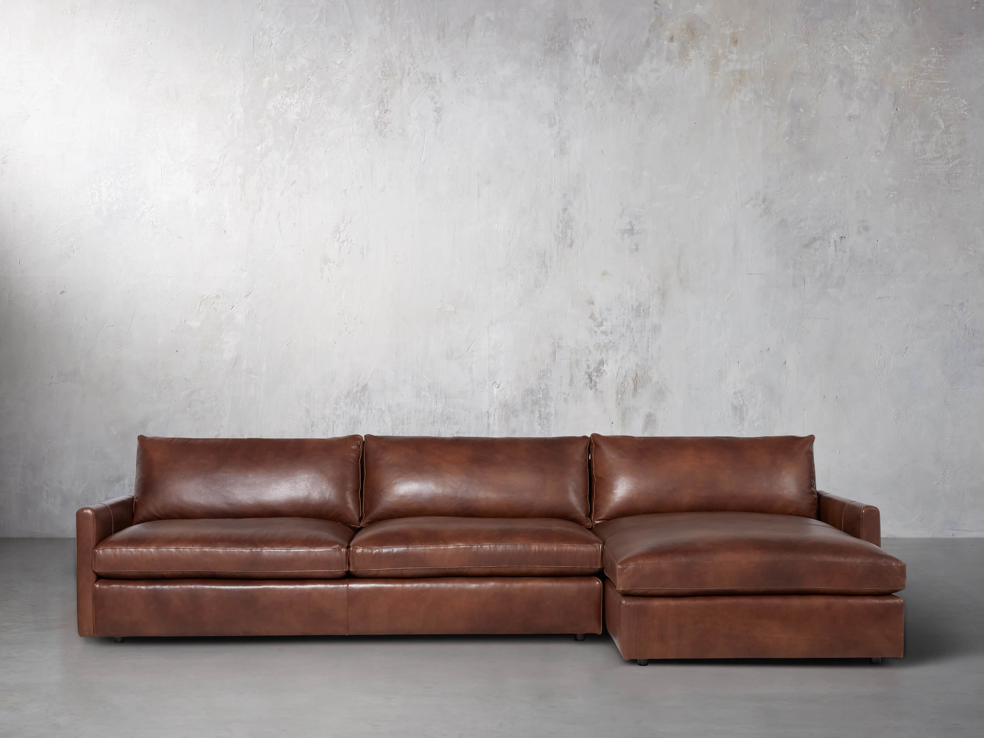 Kipton Leather Two Piece Sectional With Chaise Arhaus Kipton Leather Two Piece Sectional With, Leather Modular Sofa Pieces