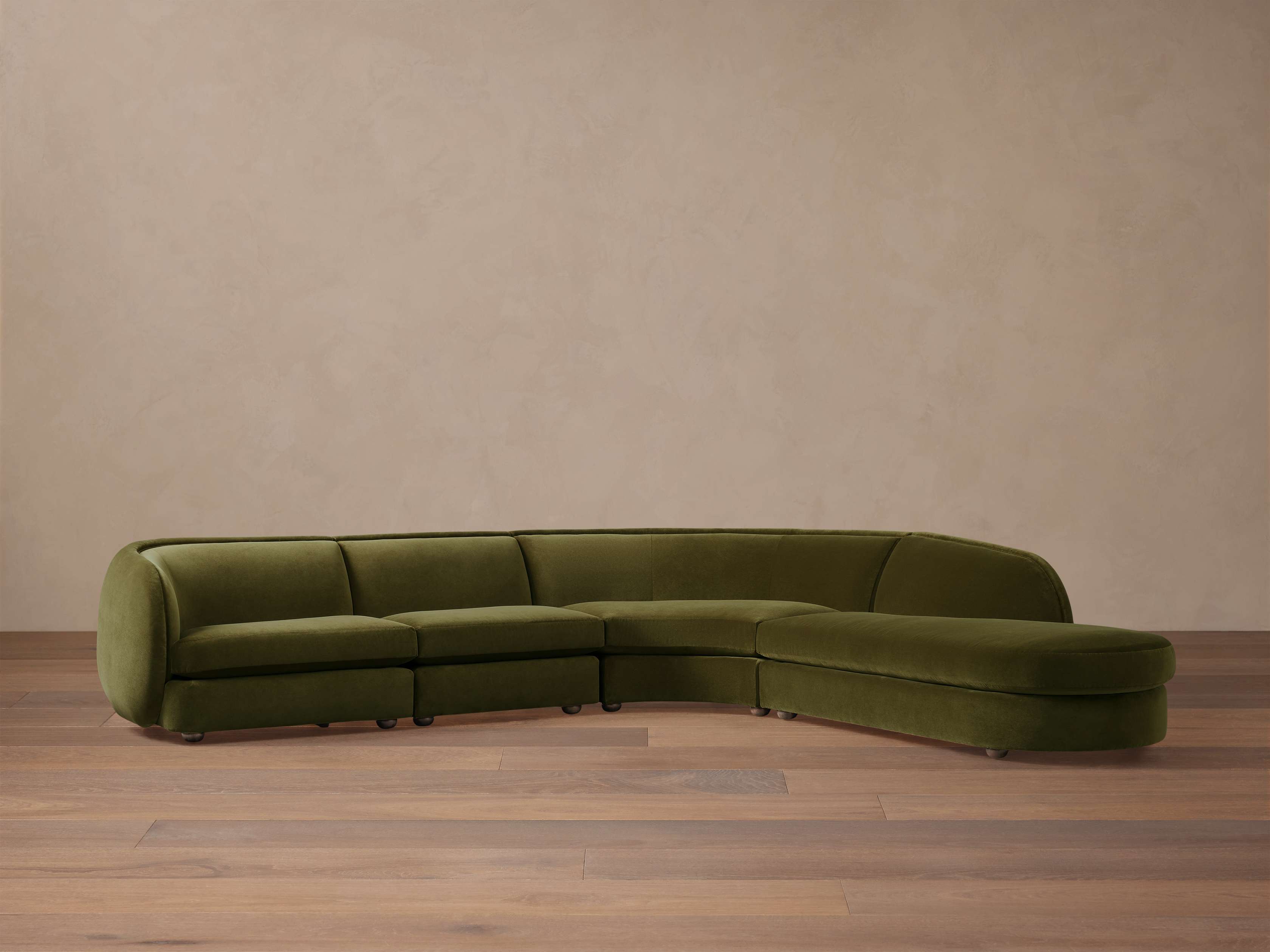 Milana Four-Piece Bumper Sectional