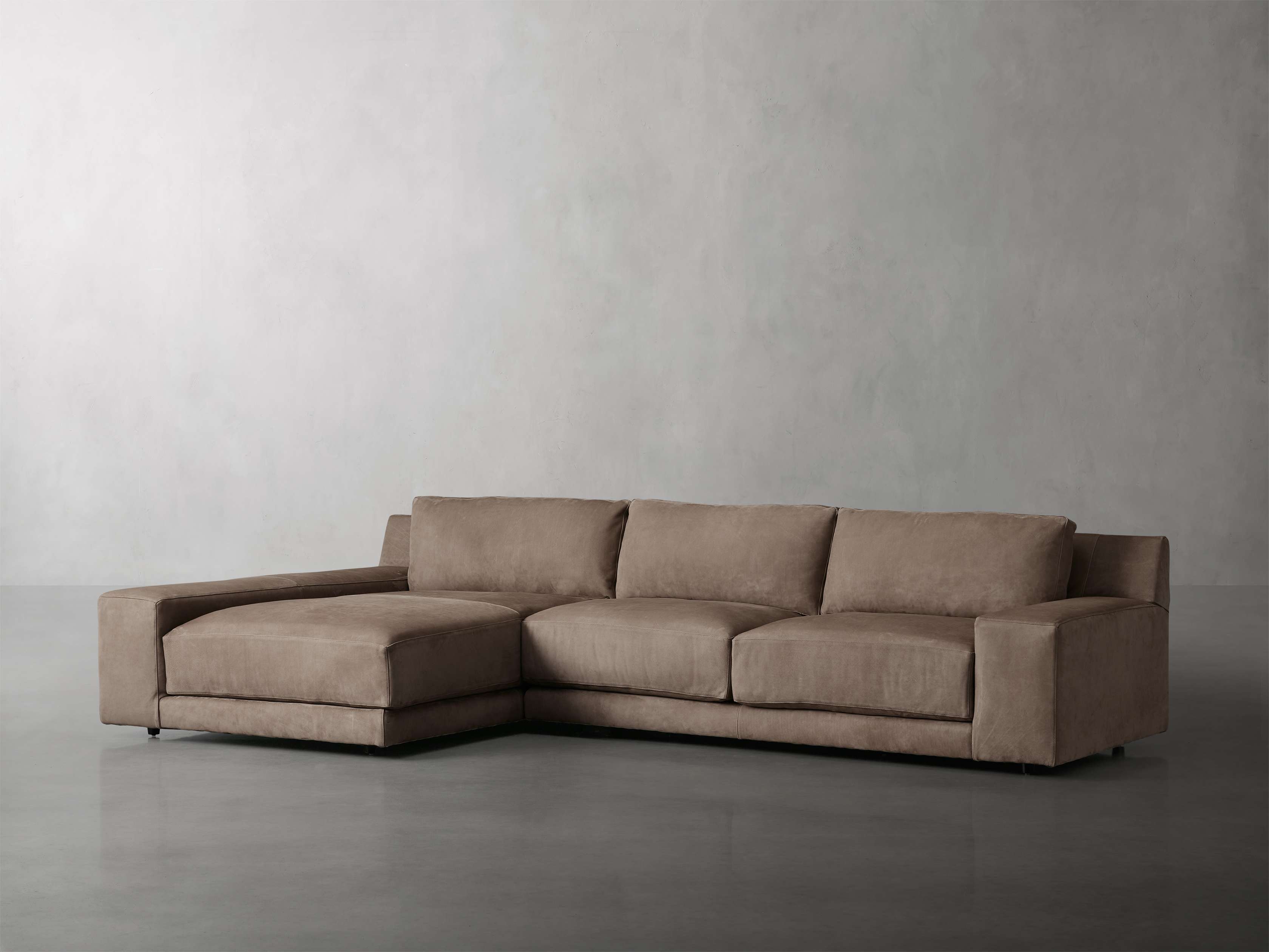 Novoli Nubuck Leather Two Piece Sectional
