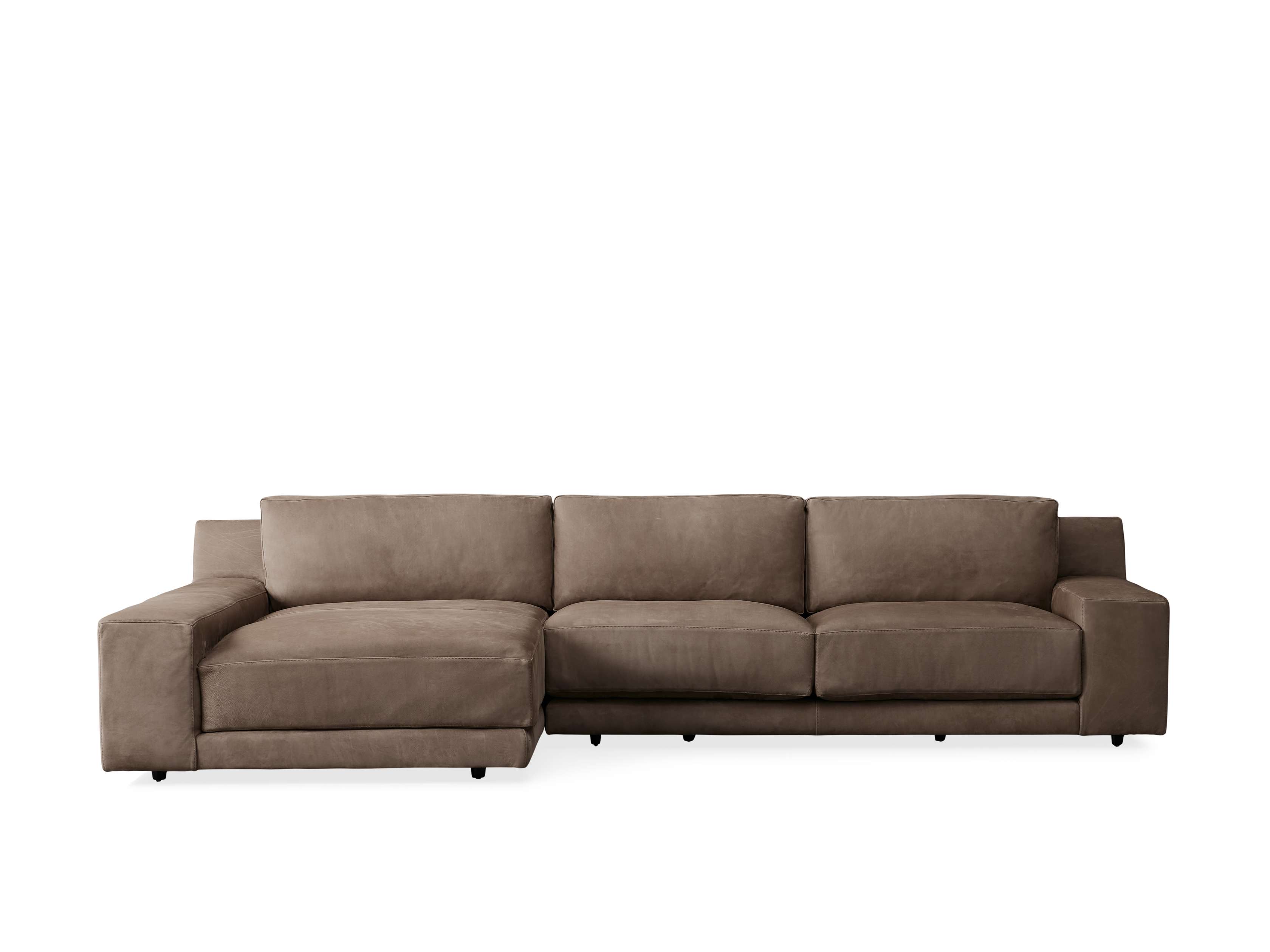 Novoli Nubuck Leather Two Piece Sectional