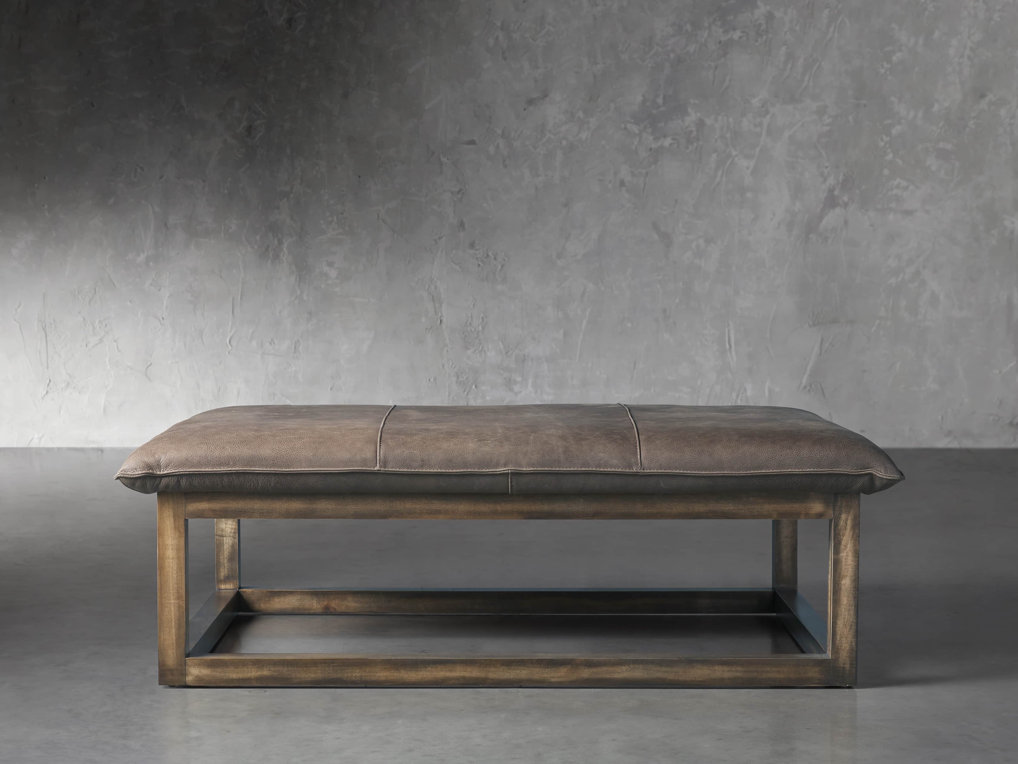 Ranch Leather 56" Rectangle Ottoman, slide 2 of 6