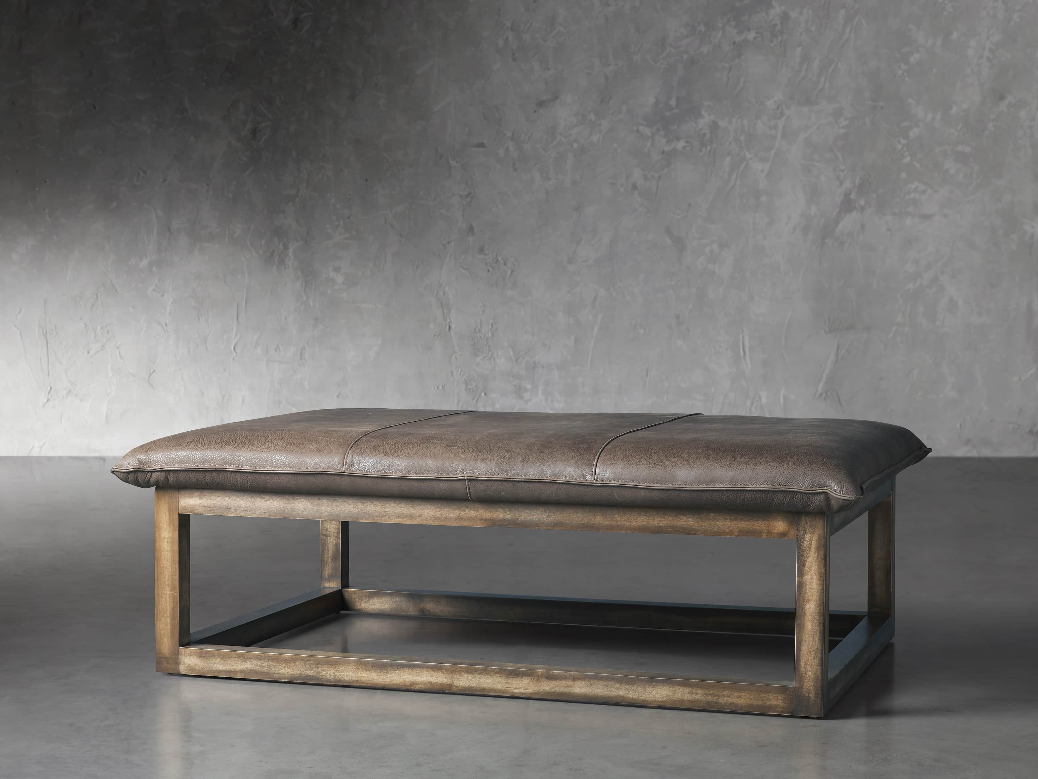 Ranch Leather 56" Rectangle Ottoman, slide 3 of 6