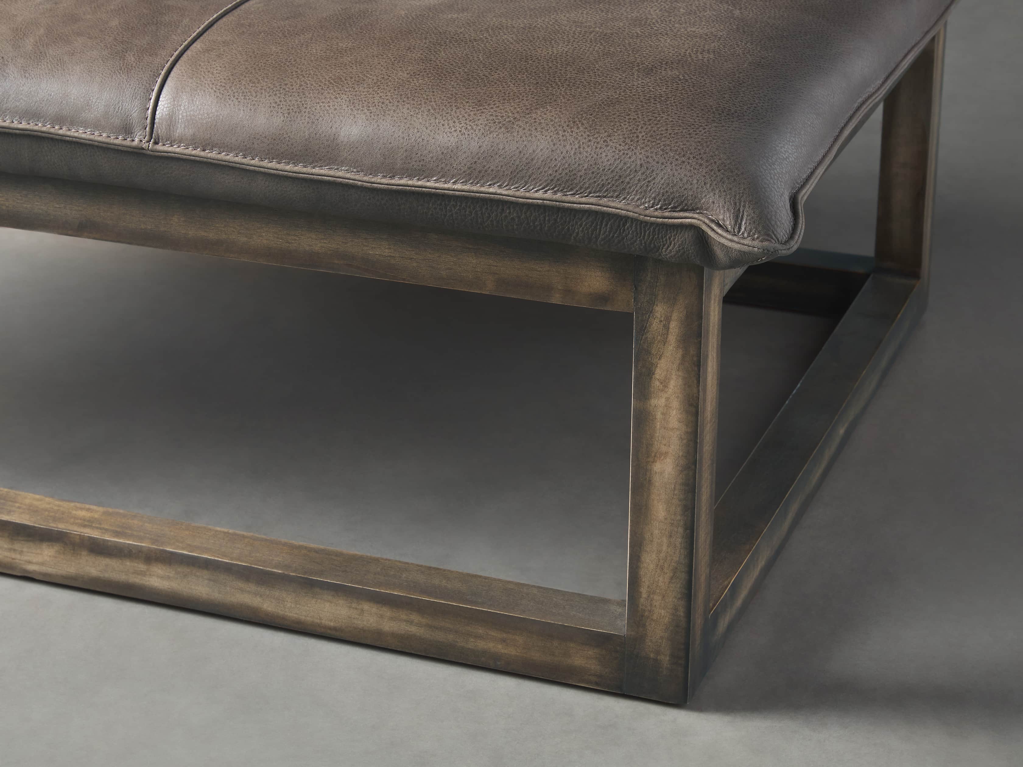 Ranch Leather 56" Rectangle Ottoman, slide 4 of 6