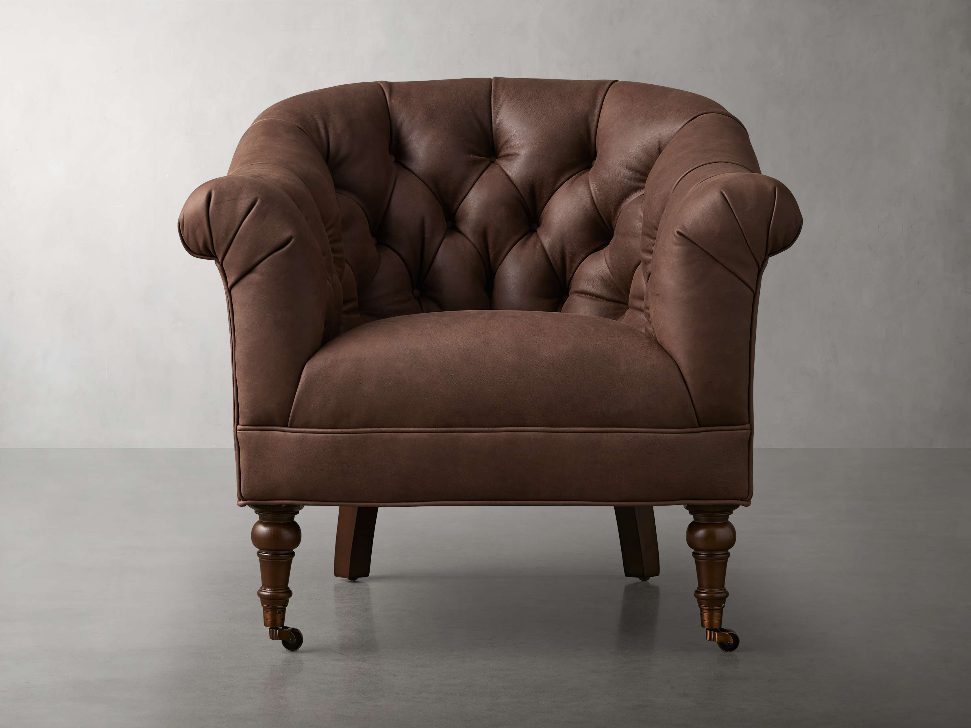 Tangier Chair in Leather Lukas Tobacco Arhaus