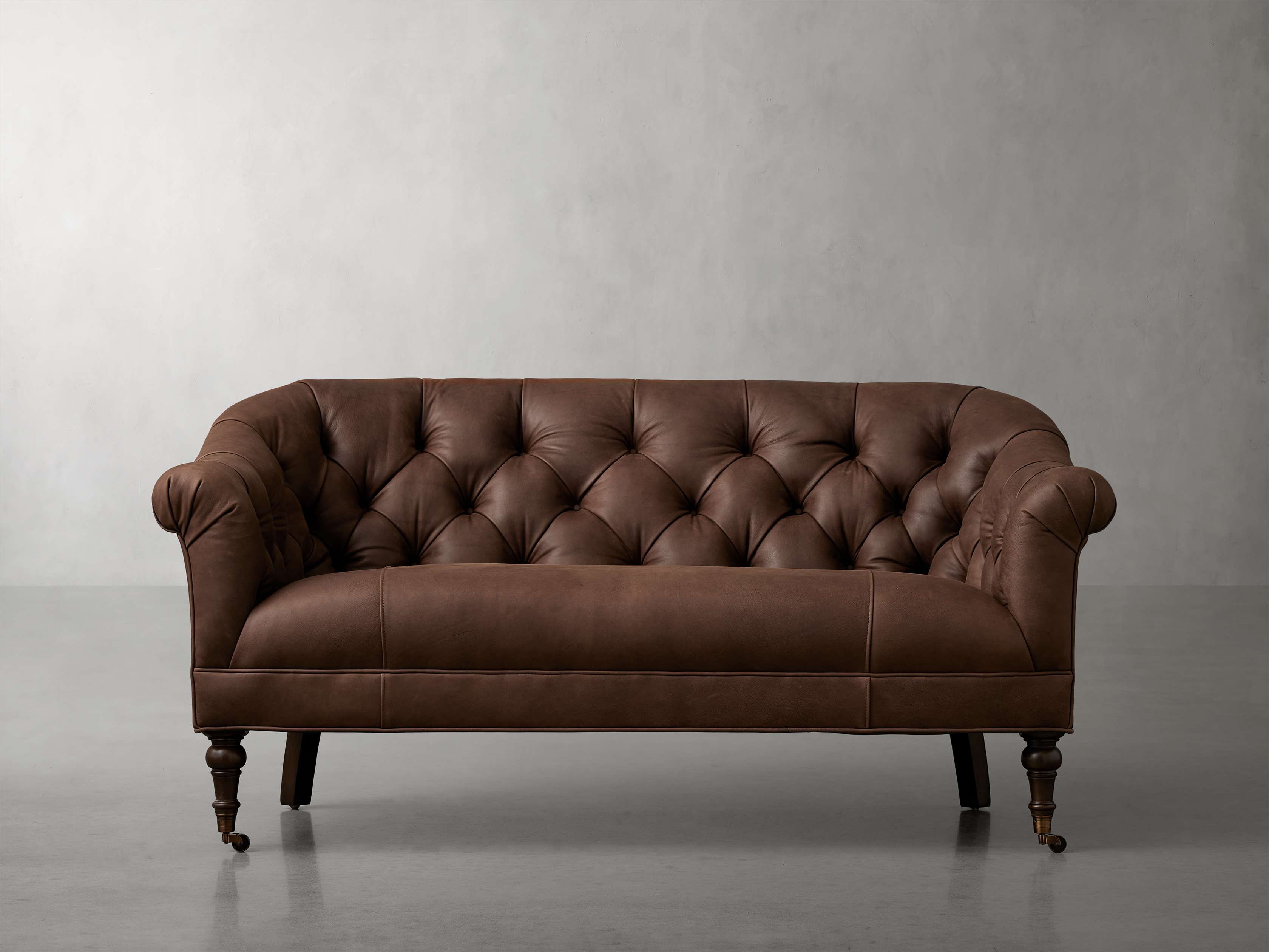 Tangier Settee in Leather Lukas Tobacco Arhaus