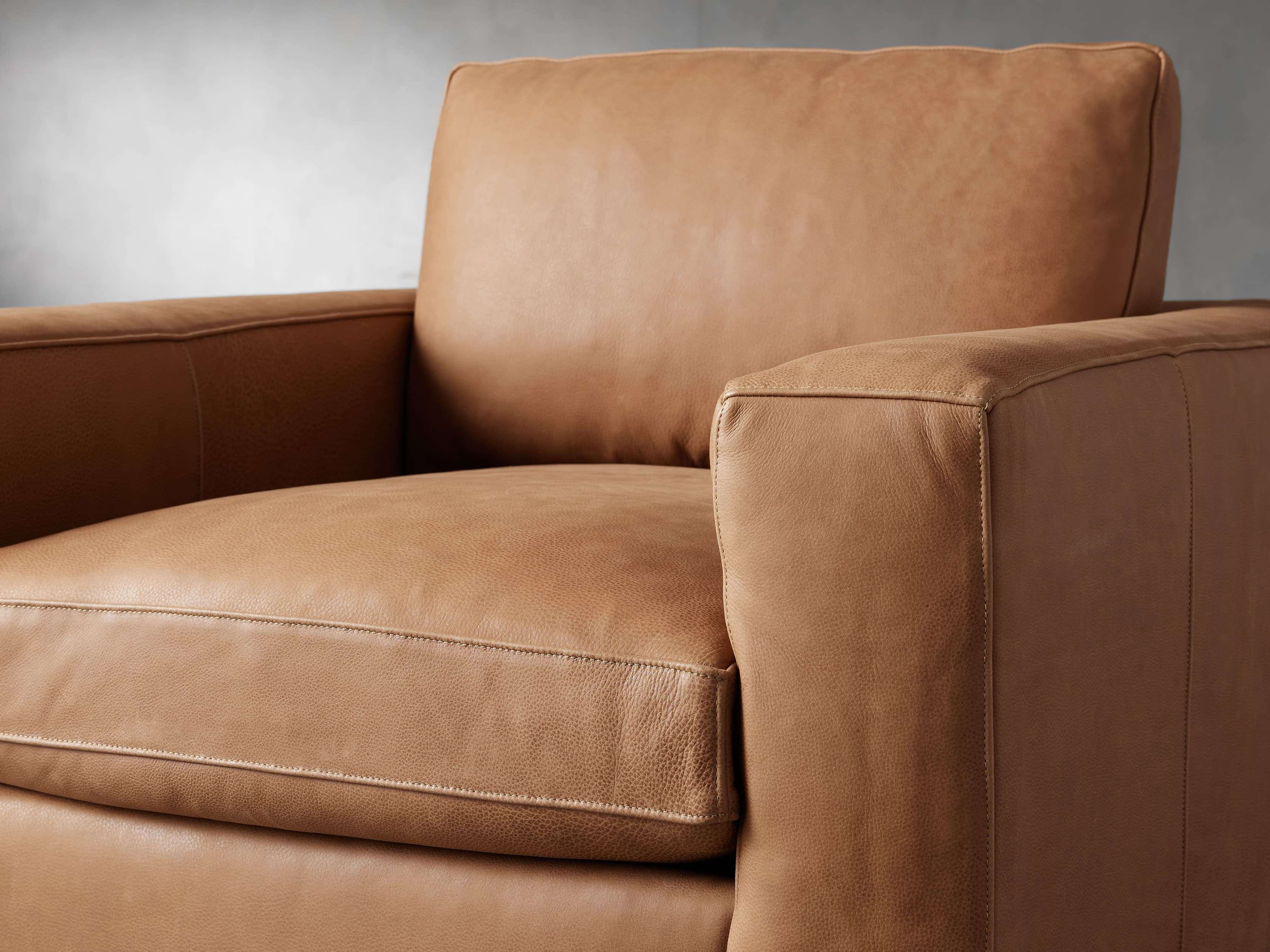 Strick & bolton filmore oversized online tan italian leather club chair