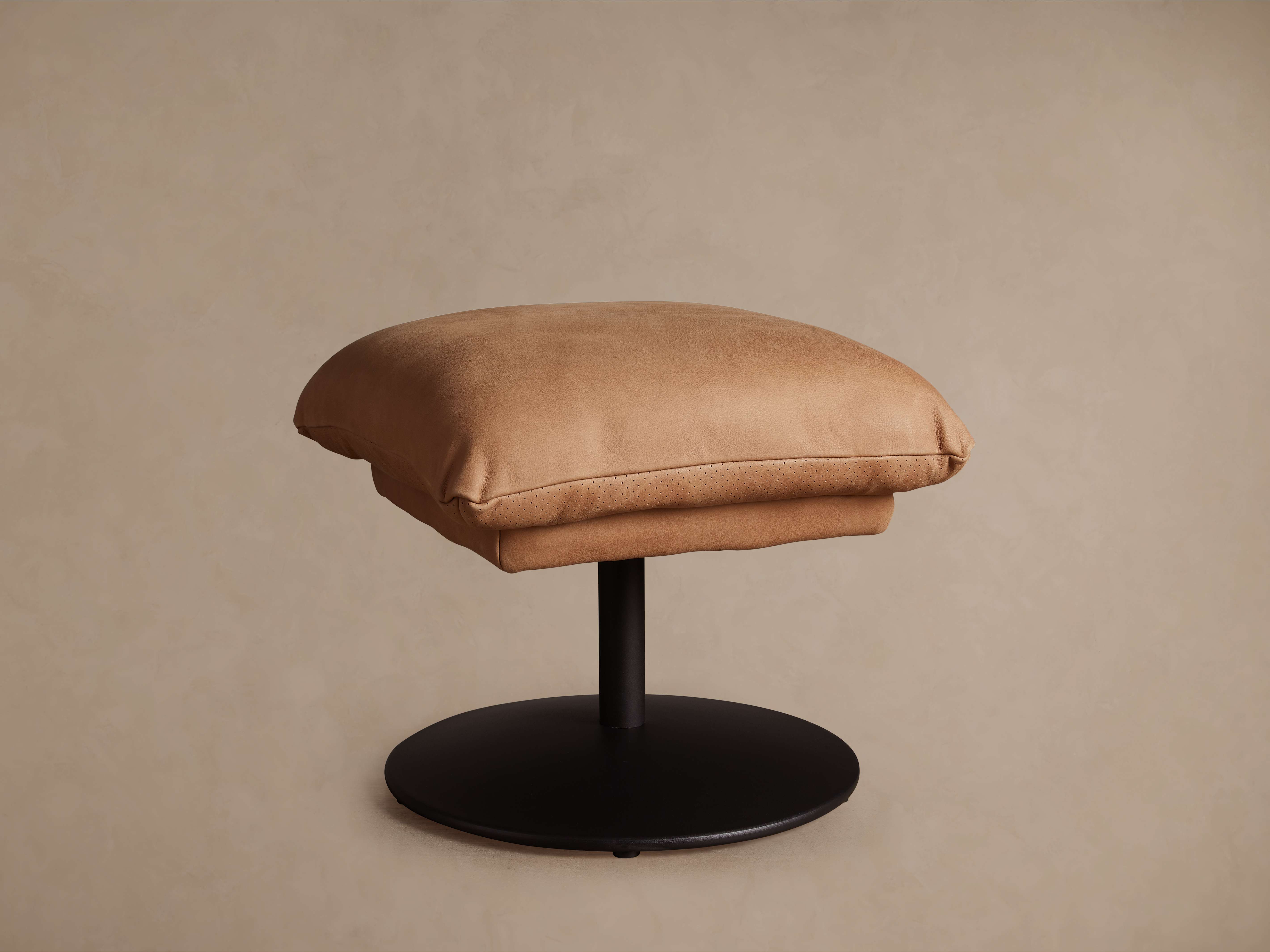 Deacon Leather Ottoman - Thumbnail 2