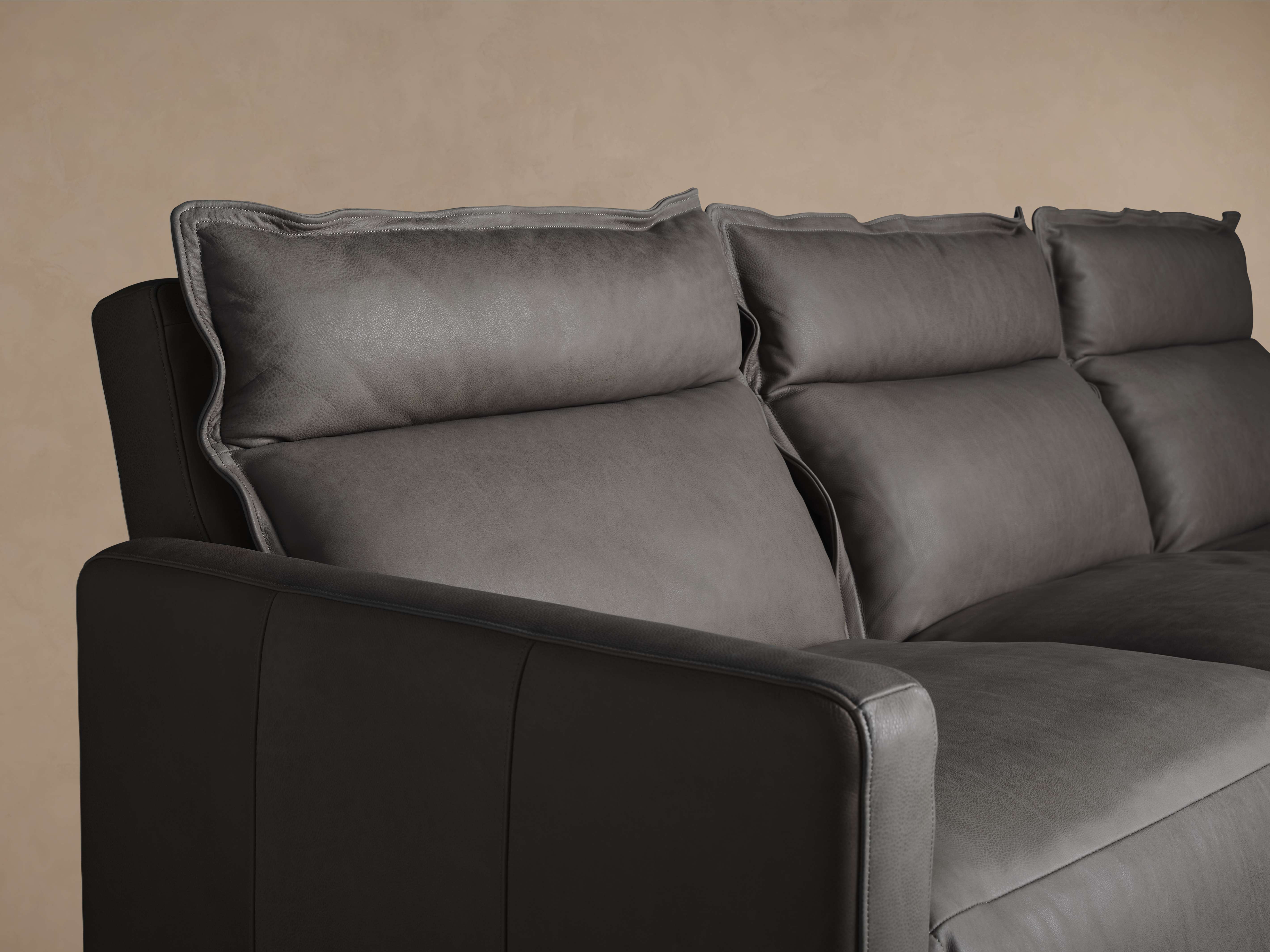 Rowland Leather Three-Piece Motion Modular Sofa