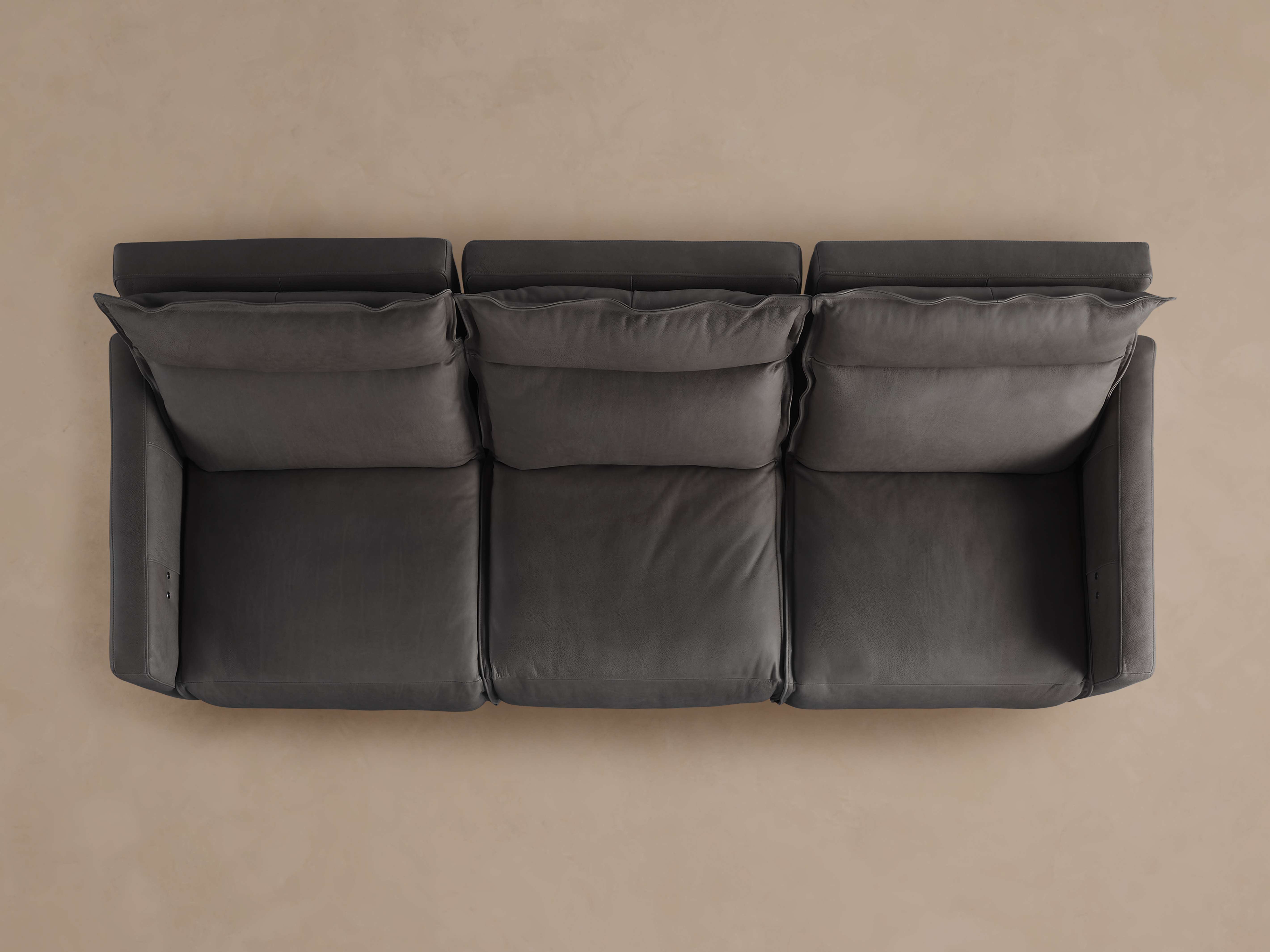 Rowland Leather Three-Piece Motion Modular Sofa