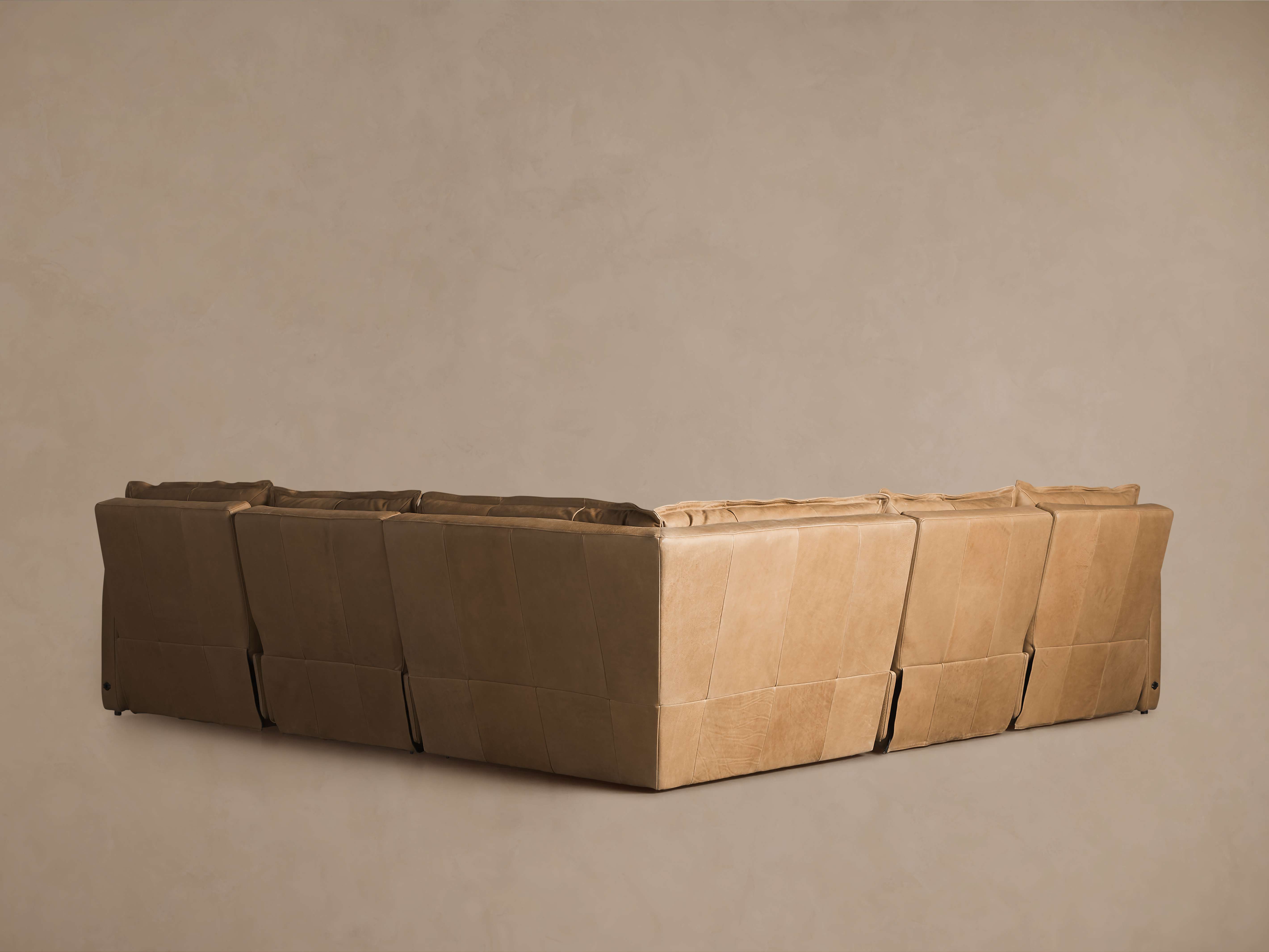 Rowland Leather Five-Piece Motion Corner Sectional - Thumbnail 5