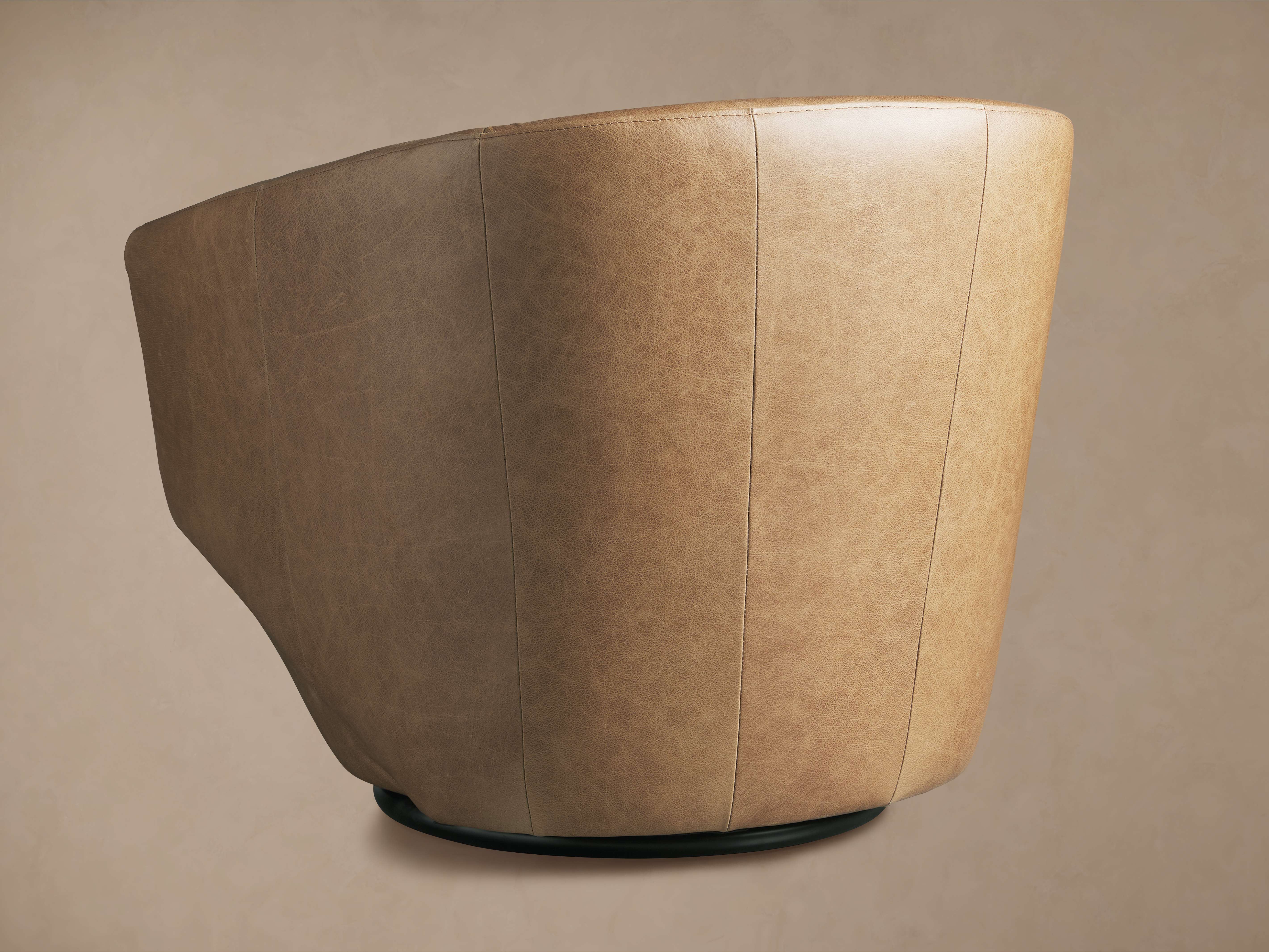 Pelton Leather Swivel Chair - Thumbnail 3