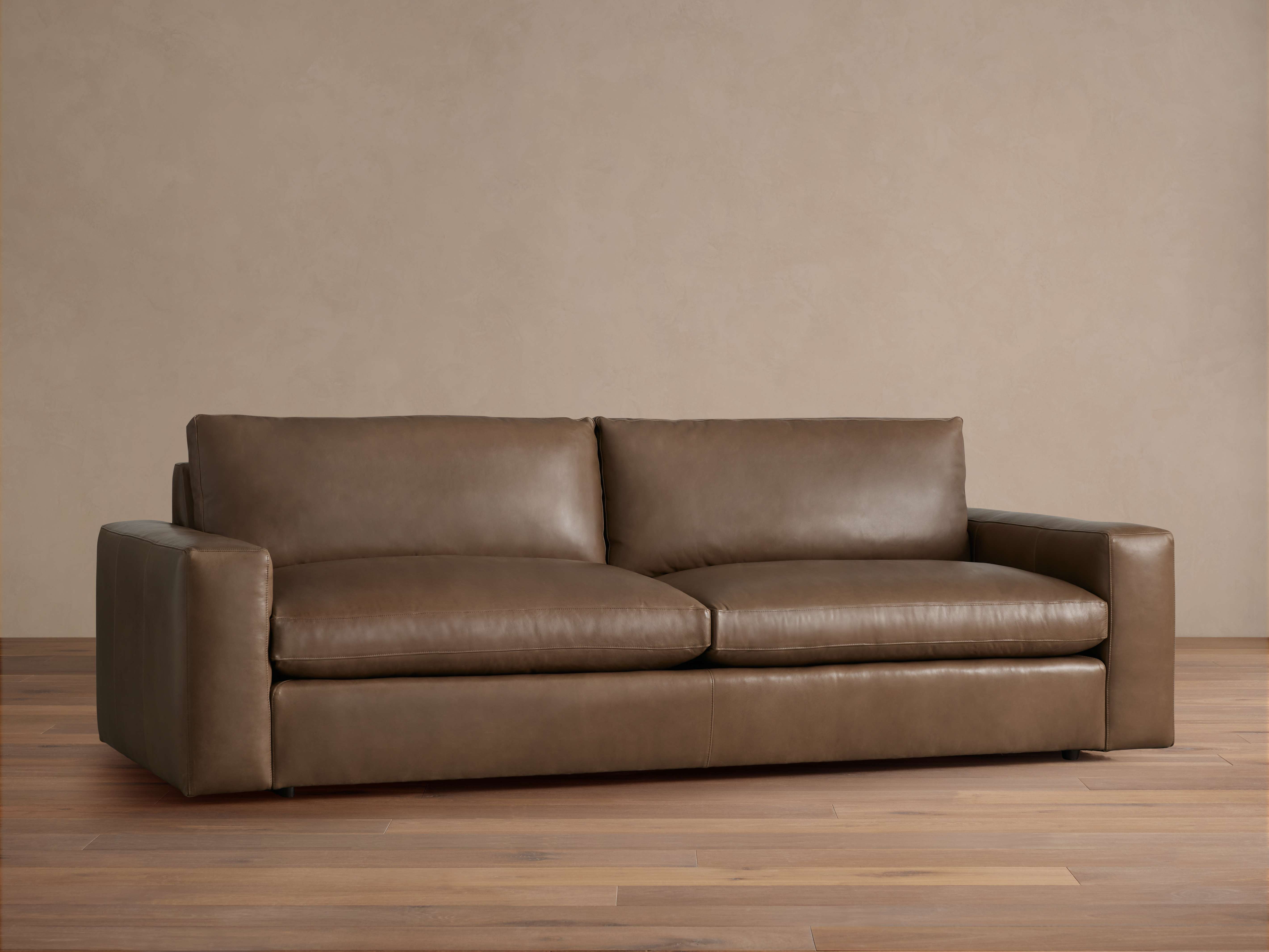 Kipton Wide Arm Leather Sofa
