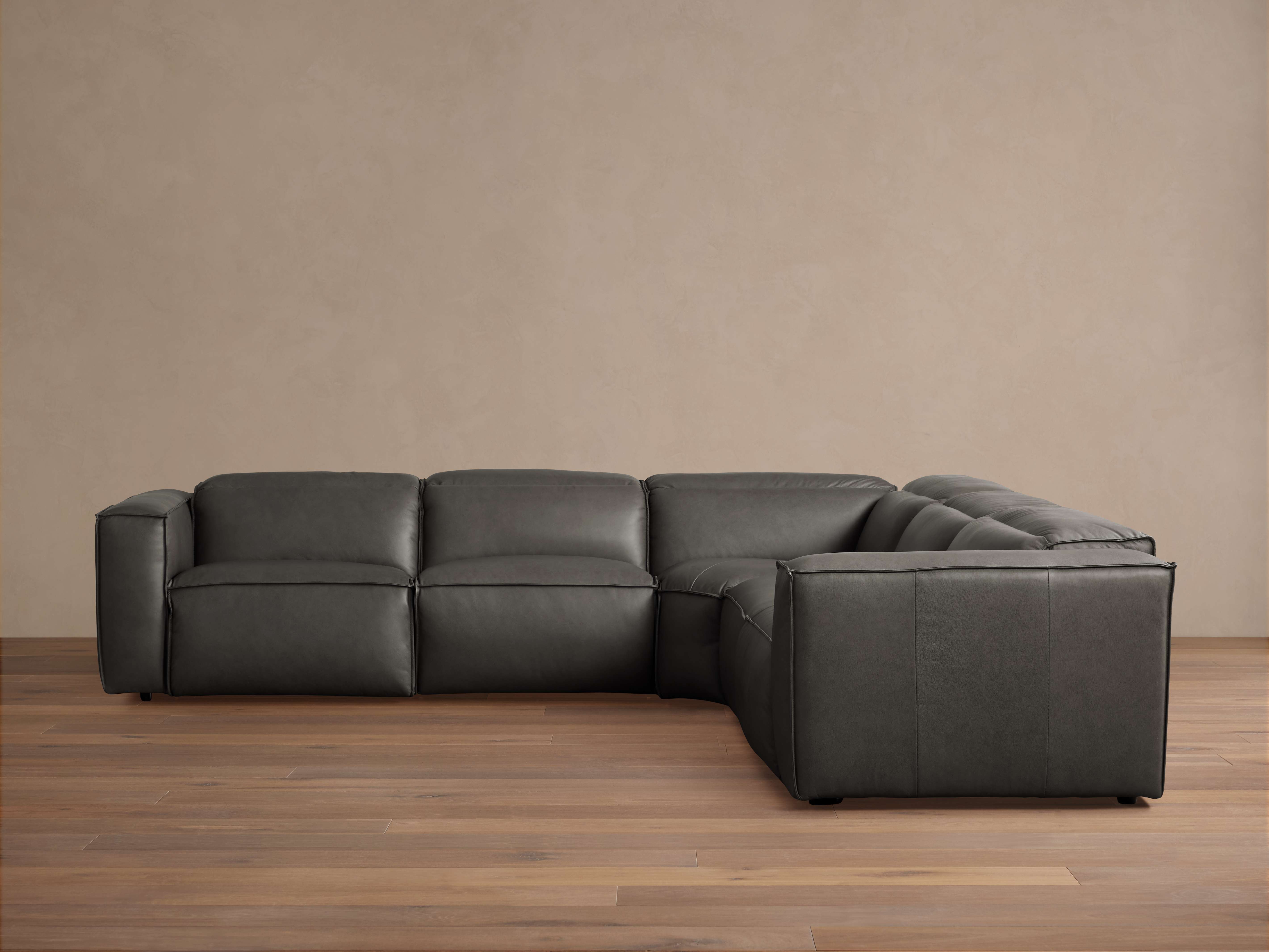 Coburn Leather Five Piece Motion Corner Sectional